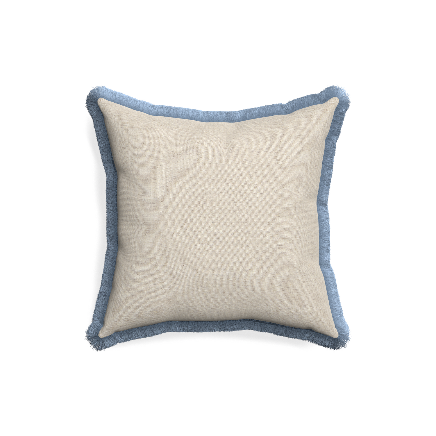 18-square oat custom light brownpillow with sky fringe on white background
