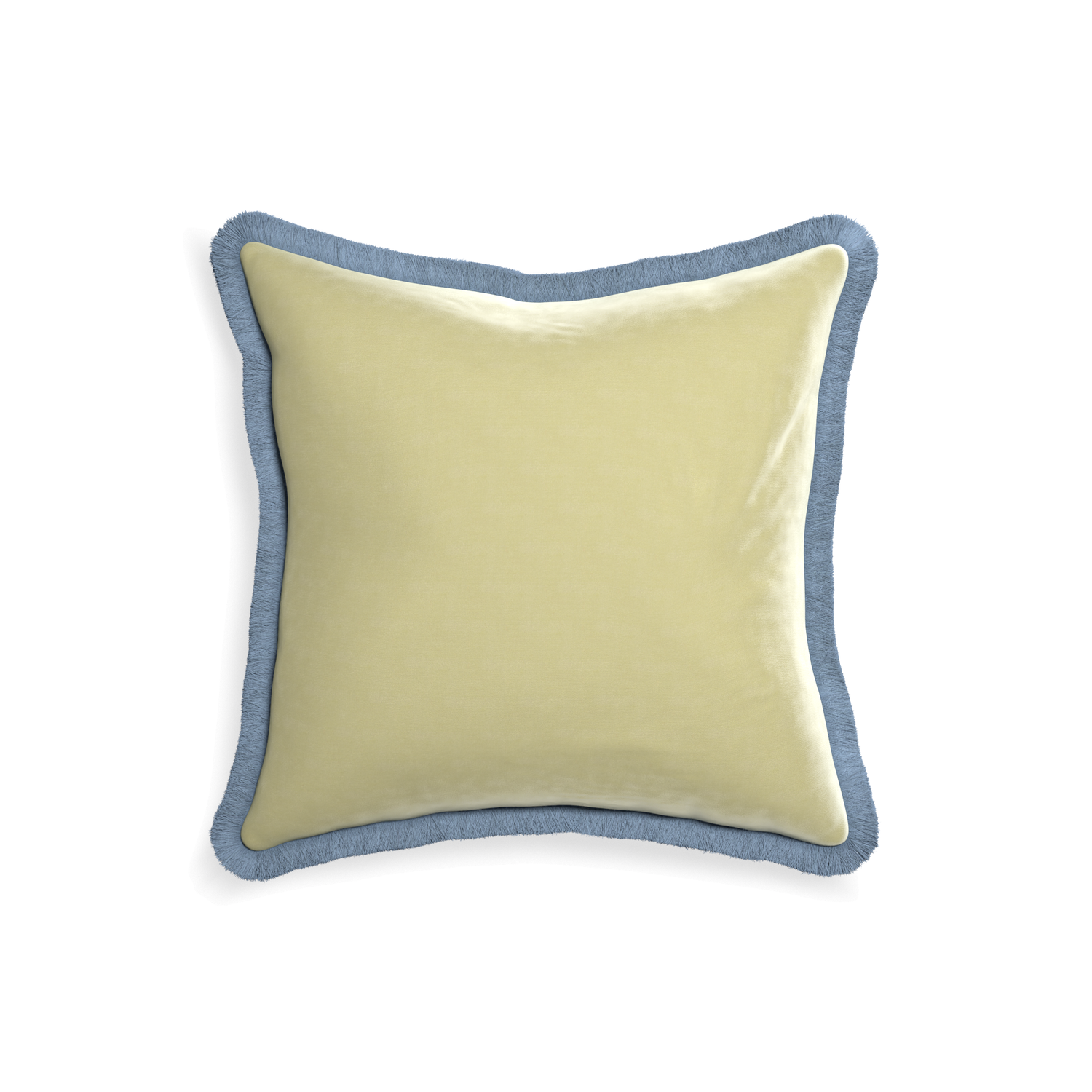 18-square pear velvet custom pillow with sky fringe on white background