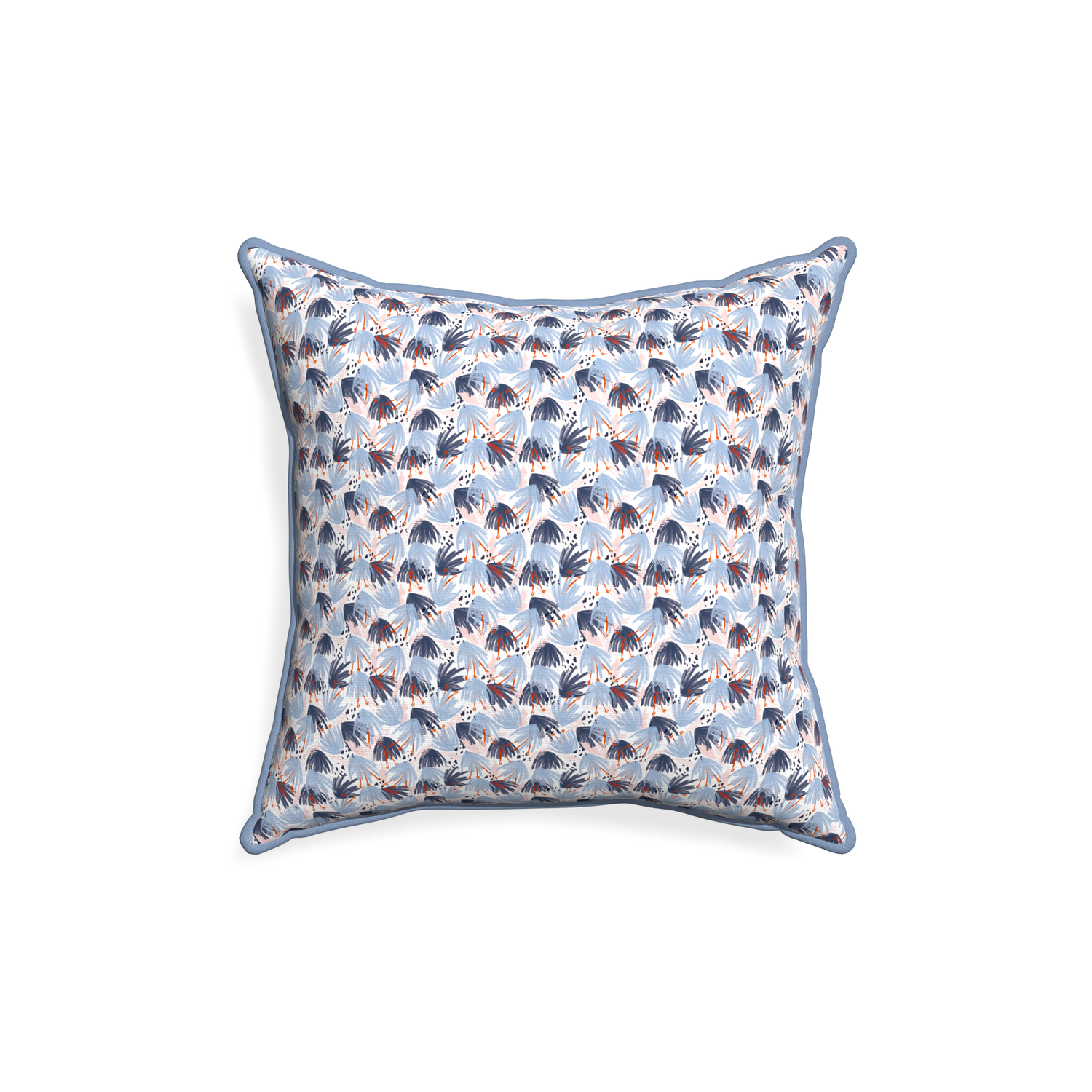 18-square eden blue custom pillow with sky piping on white background
