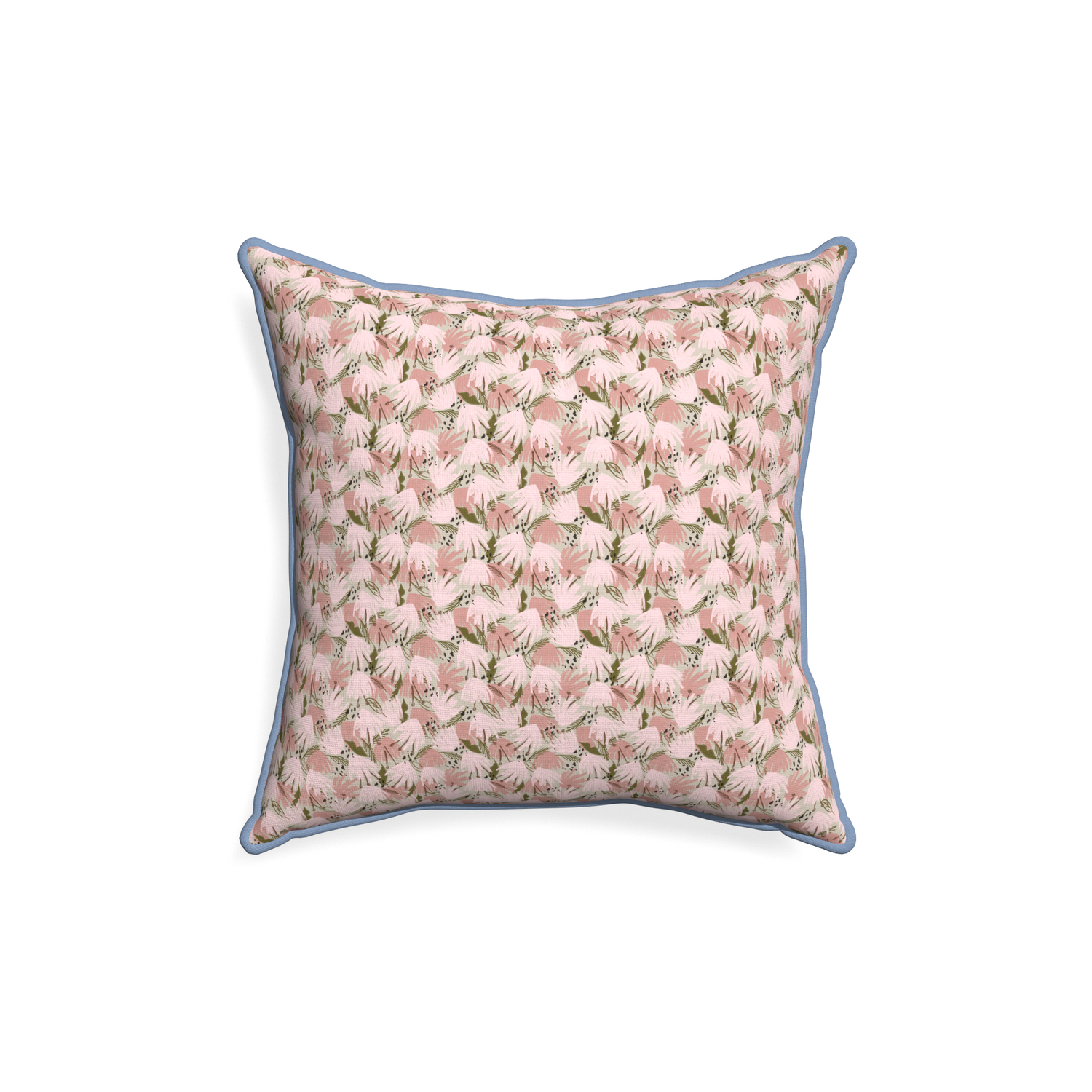 18-square eden pink custom pillow with sky piping on white background