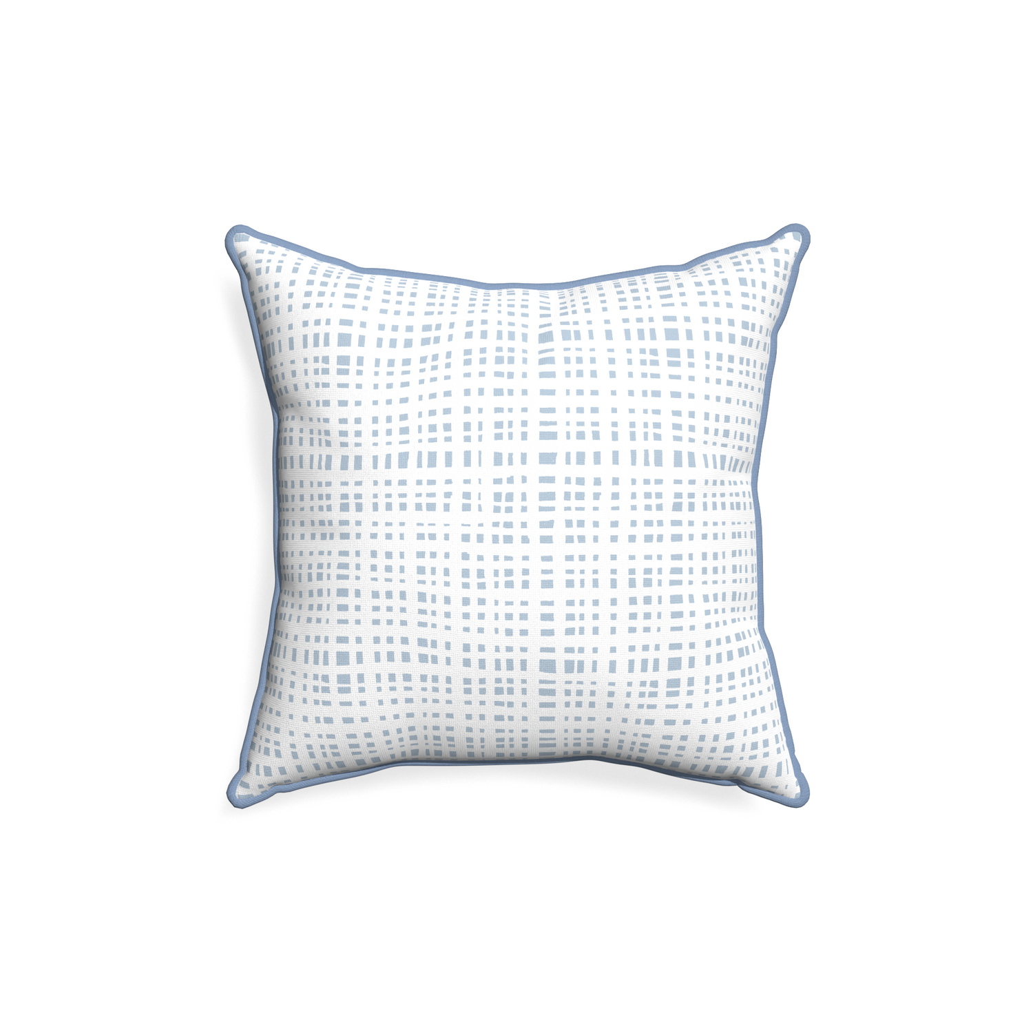 18-square ginger sky custom pillow with sky piping on white background