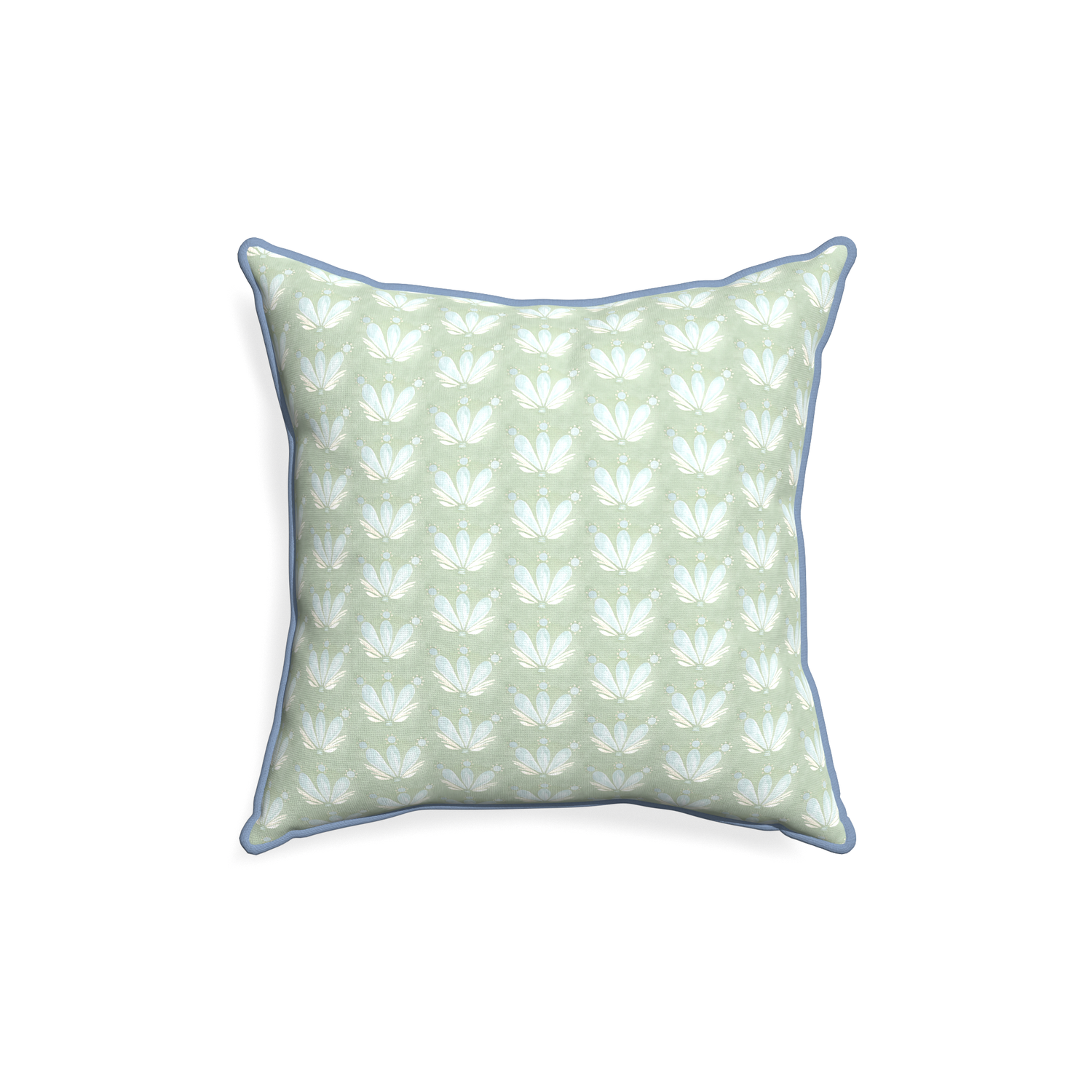 18-square serena sea salt custom pillow with sky piping on white background