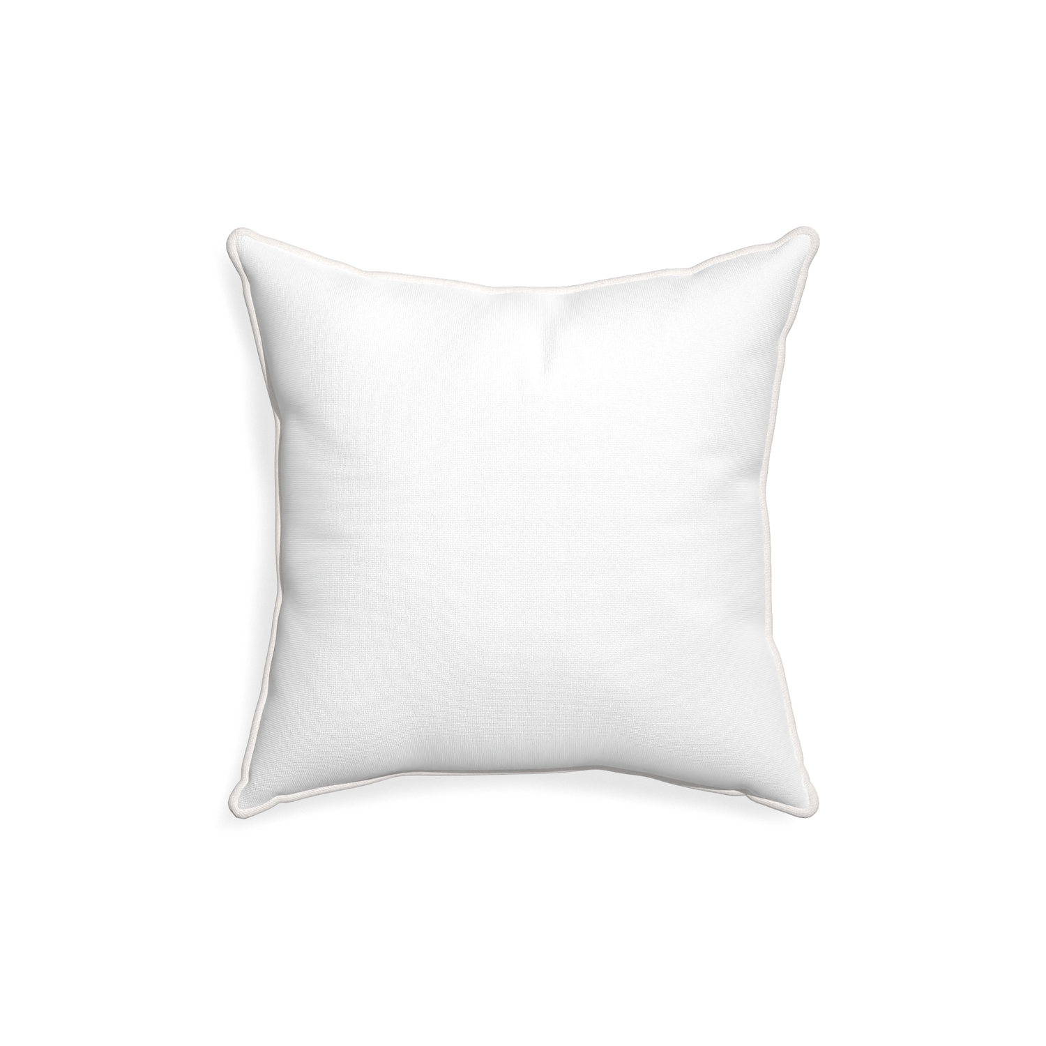 18-square snow custom pillow with snow piping on white background