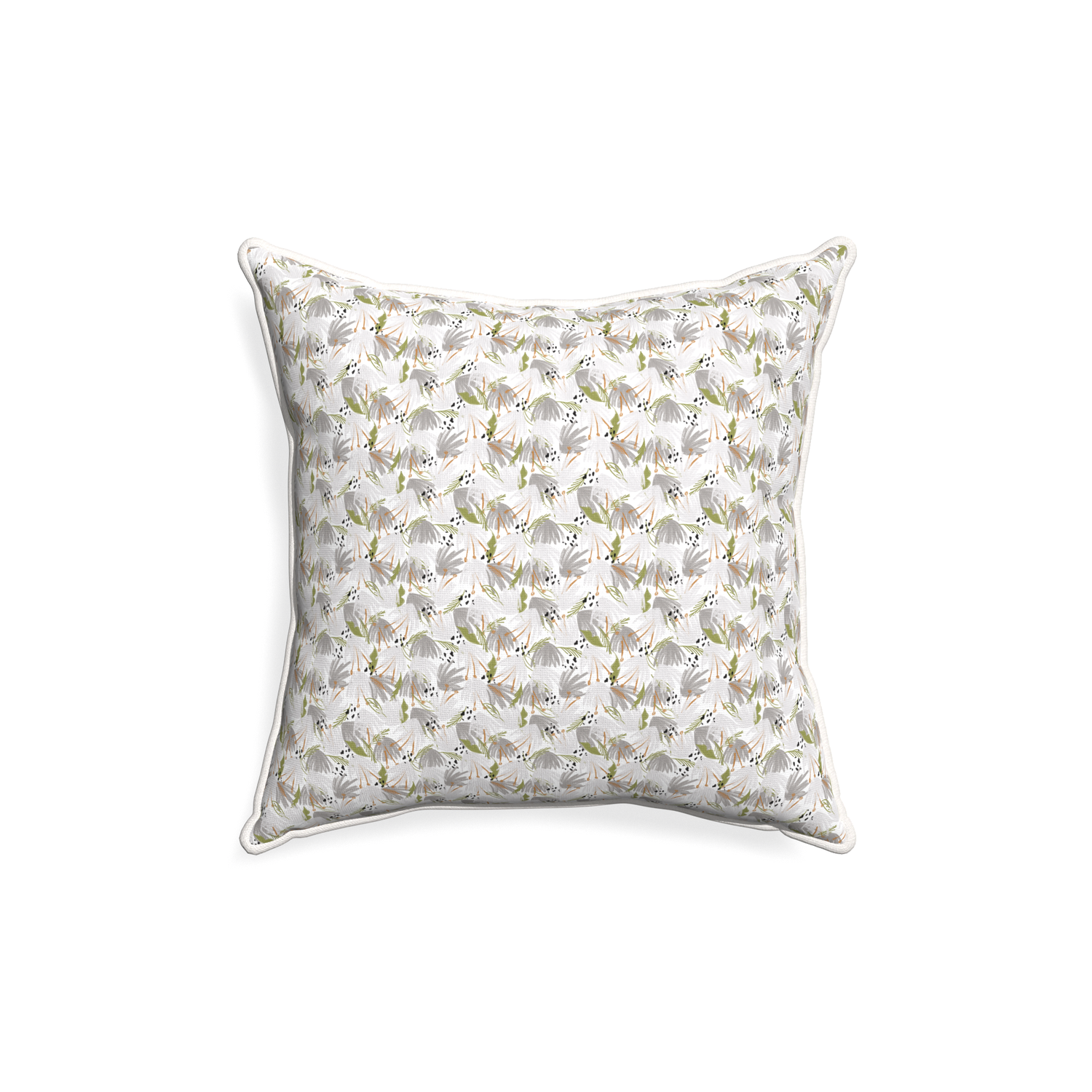 18-square eden grey custom pillow with snow piping on white background