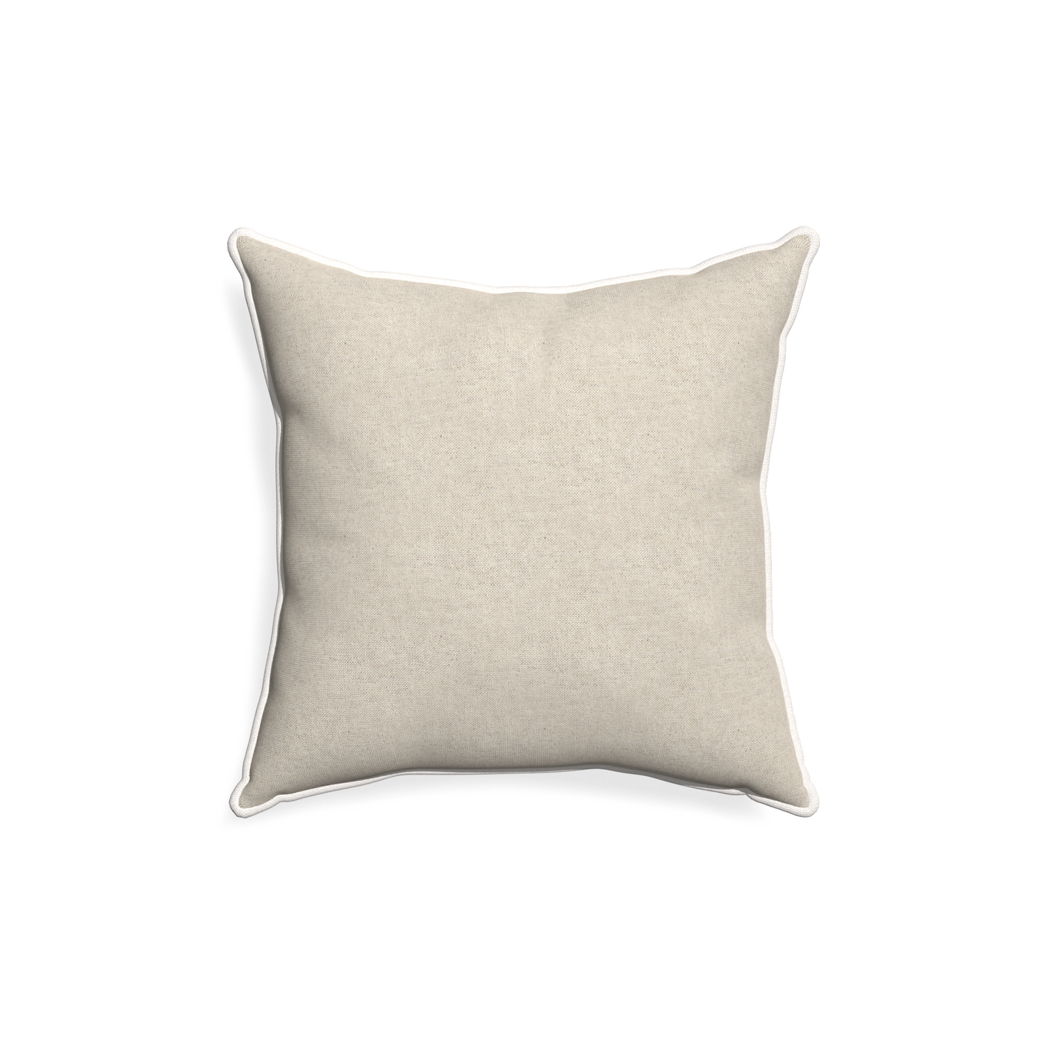 18-square oat custom pillow with snow piping on white background