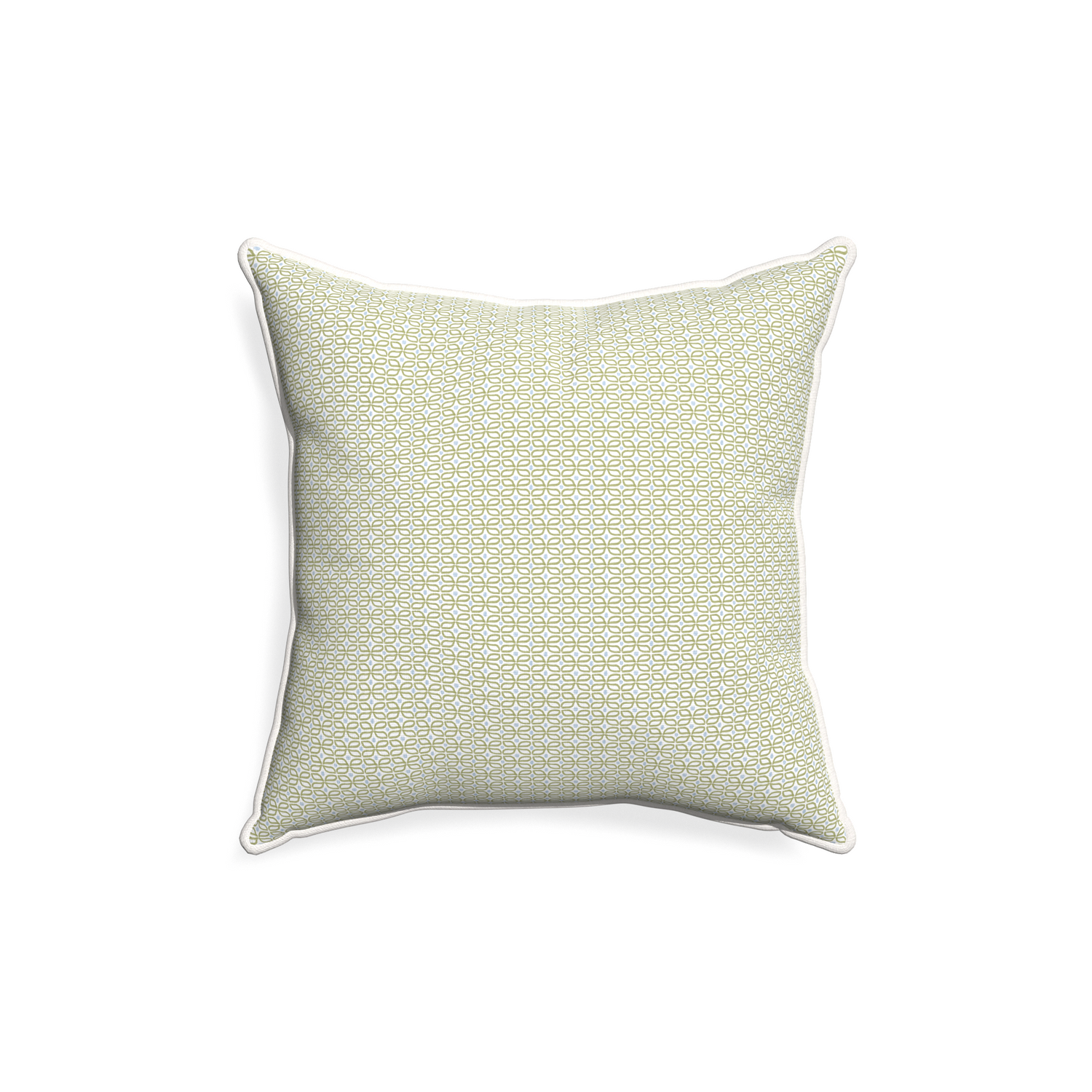 18-square loomi moss custom moss green geometricpillow with snow piping on white background