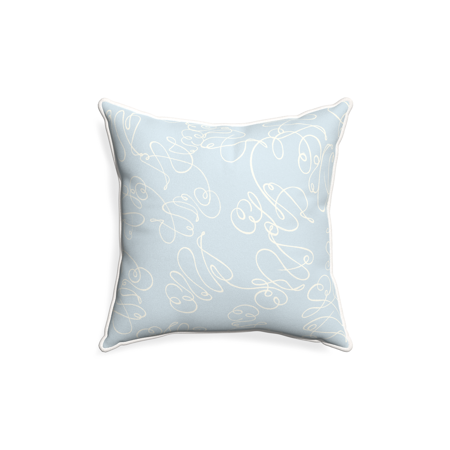 18-square mirabella custom pillow with snow piping on white background