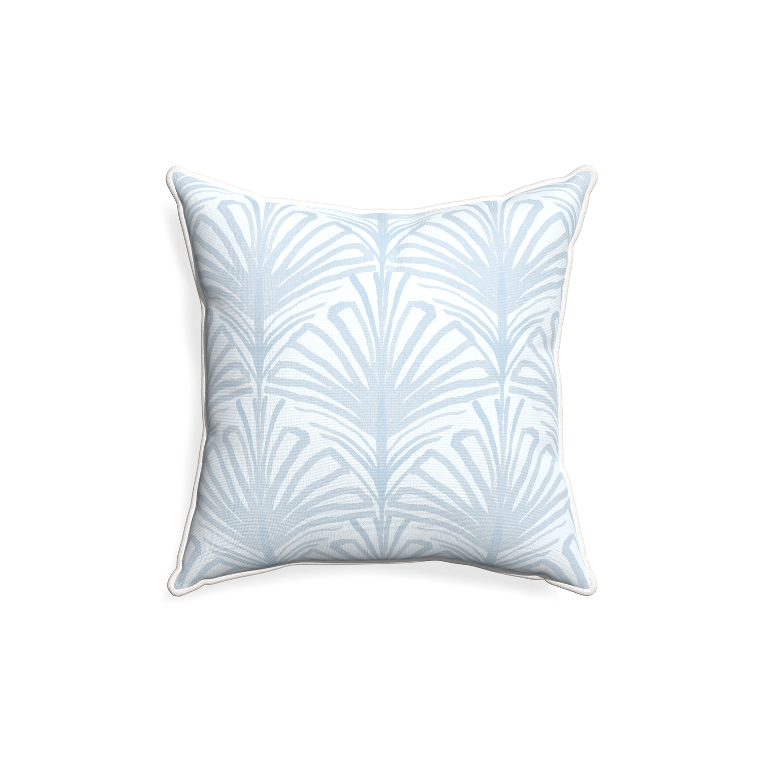 18-square suzy sky custom pillow with snow piping on white background