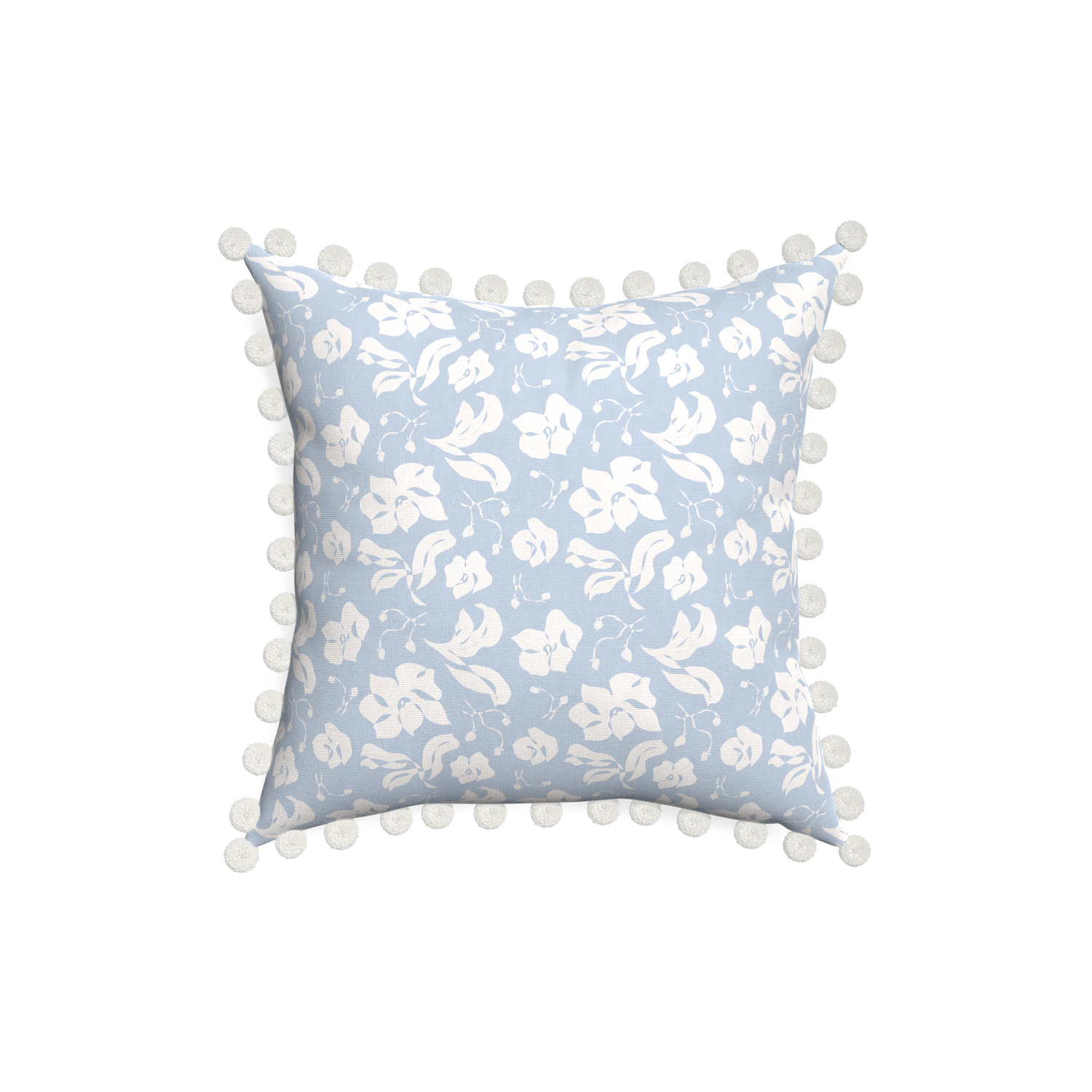 18-square georgia custom pillow with snow pom pom on white background