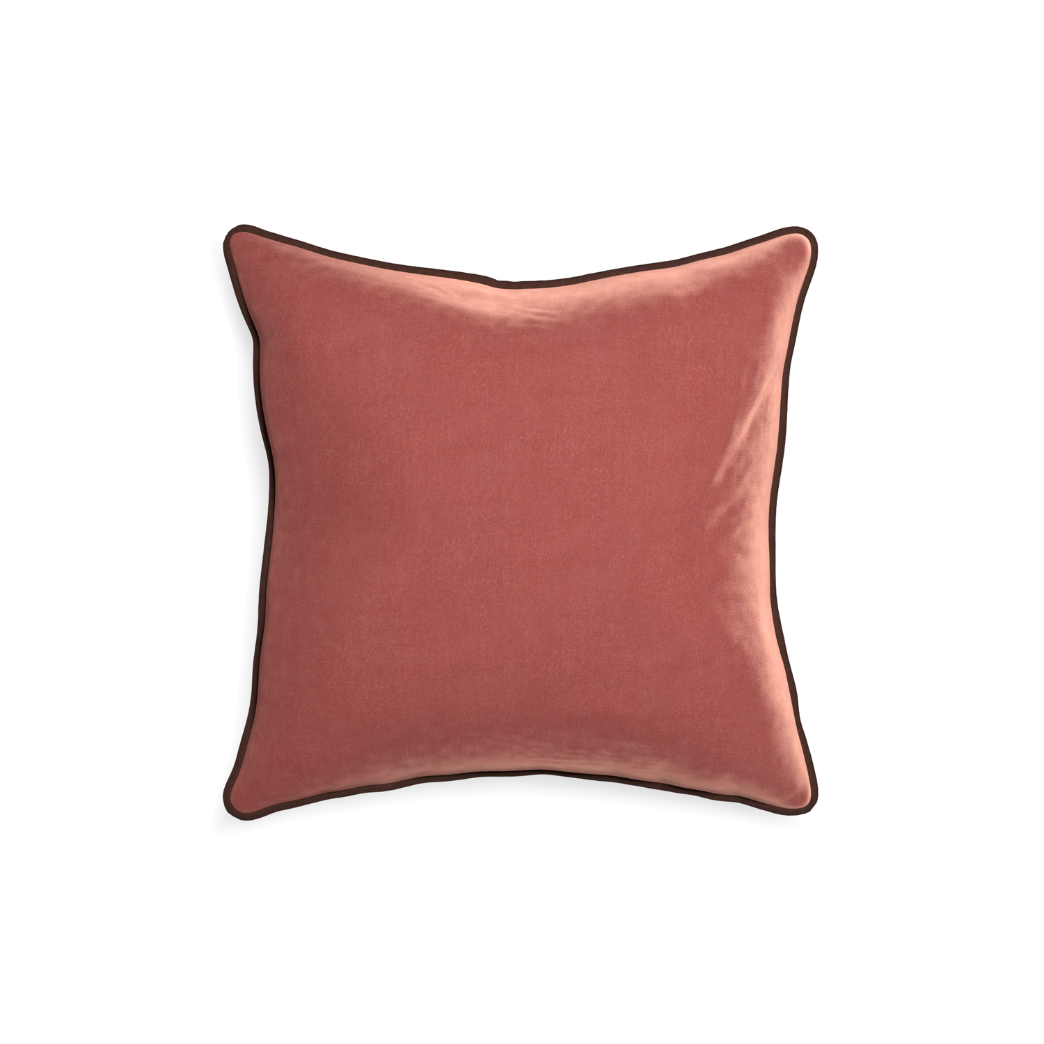 18-square cosmo velvet custom pillow with w piping on white background