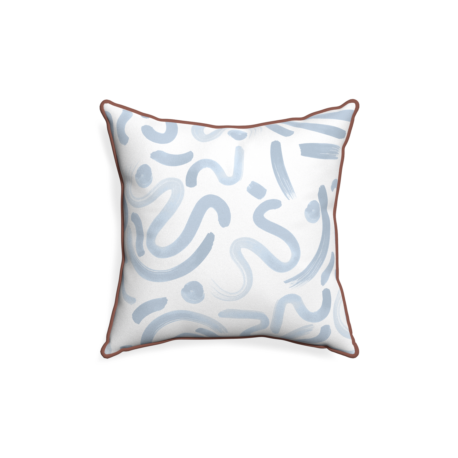 18-square hockney sky custom pillow with w piping on white background