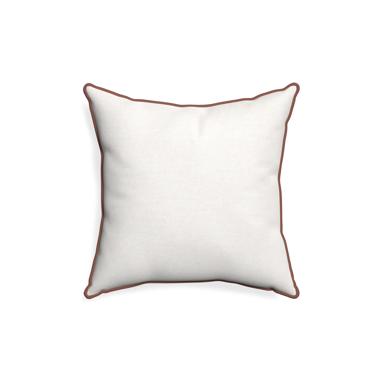 18-square flour custom pillow with w piping on white background