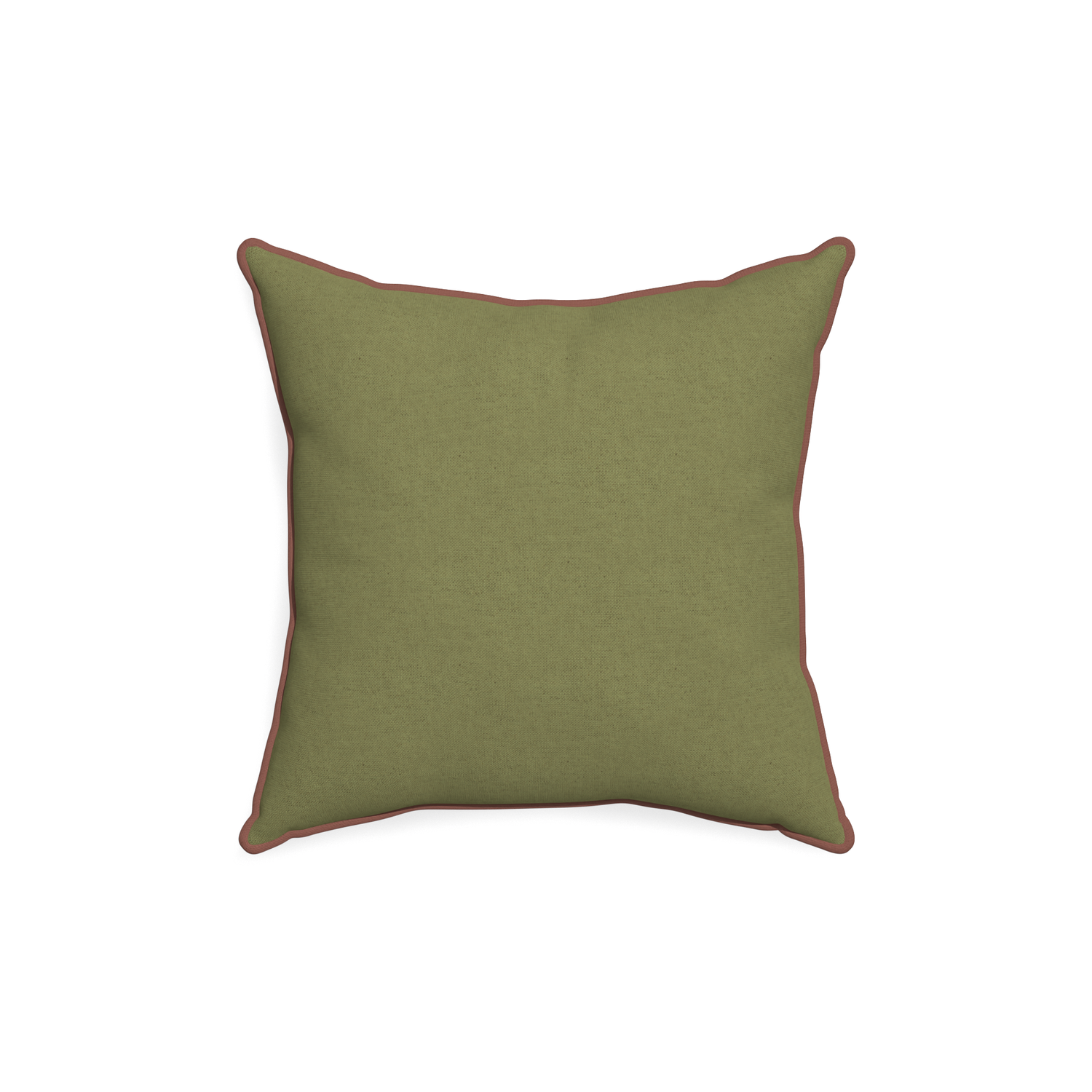 18-square moss custom moss greenpillow with w piping on white background