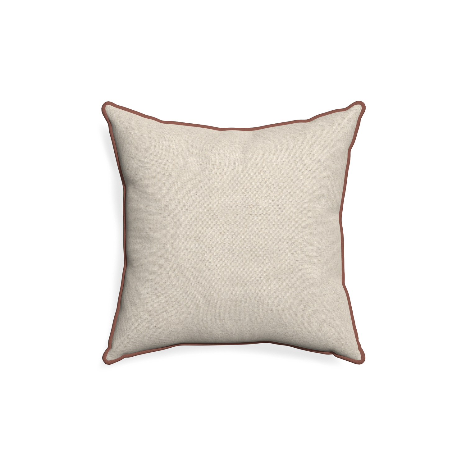 18-square oat custom pillow with w piping on white background