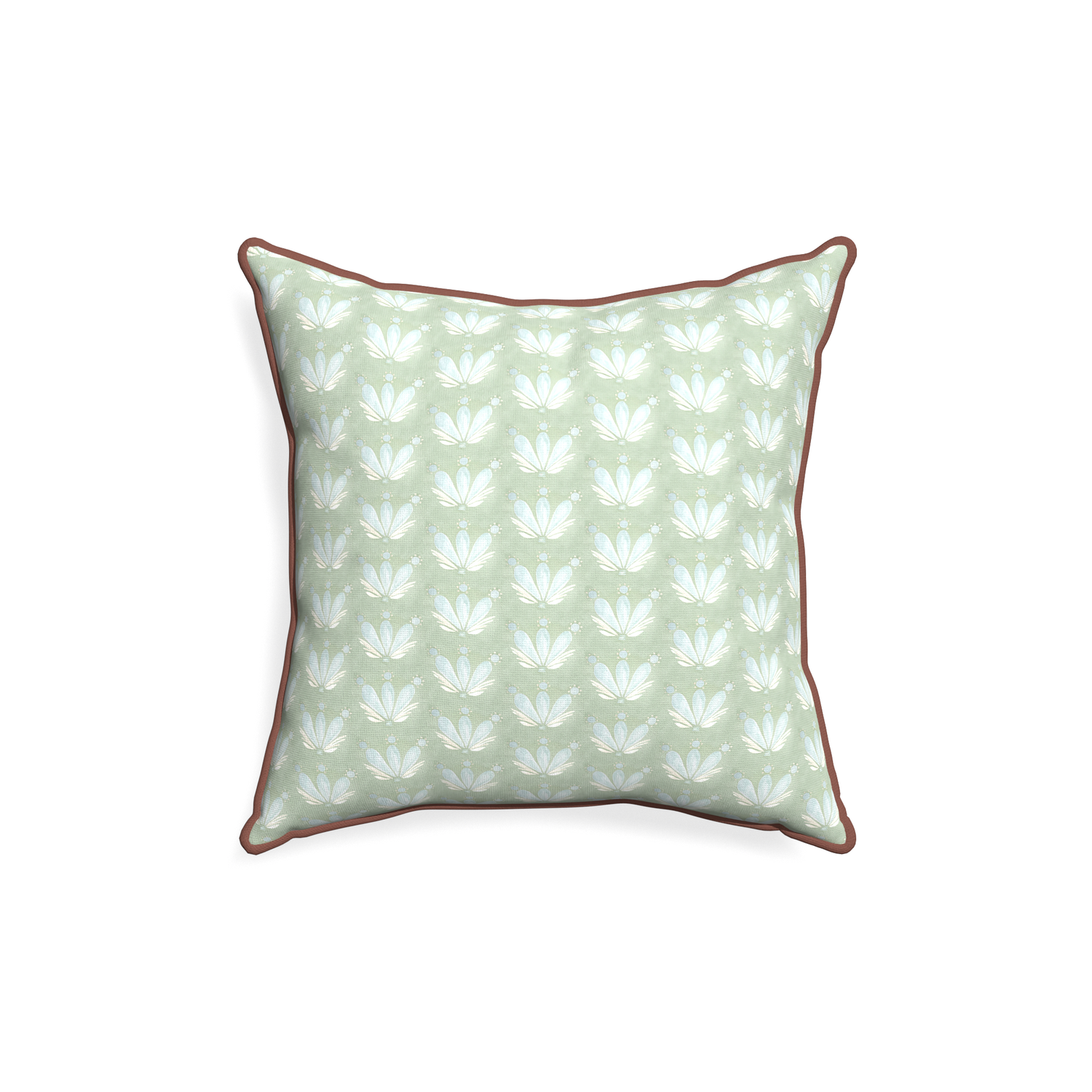 18-square serena sea salt custom blue & green floral drop repeatpillow with w piping on white background