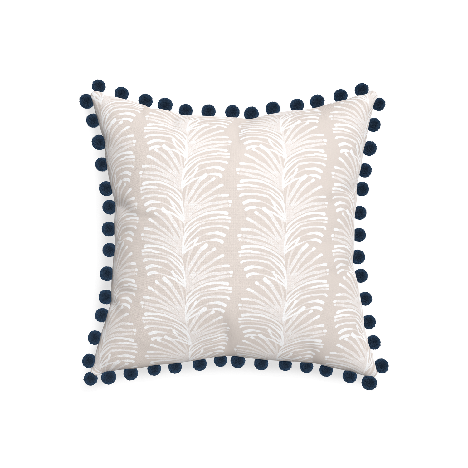 20-square emma sand custom sand colored botanical stripepillow with c on white background