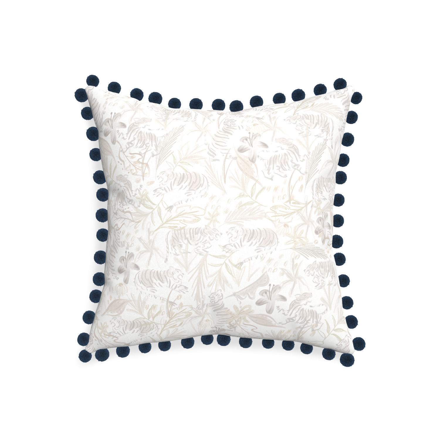 20-square frida sand custom beige chinoiserie tigerpillow with c on white background