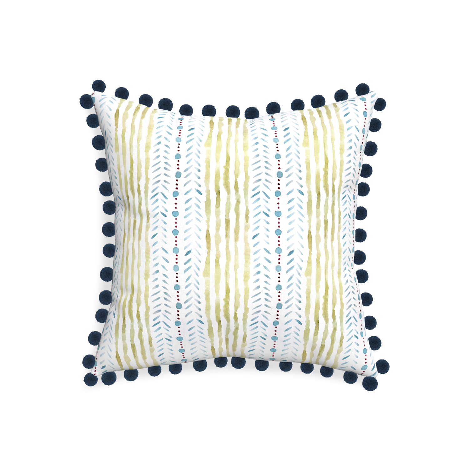 20-square julia custom blue & green stripedpillow with c on white background