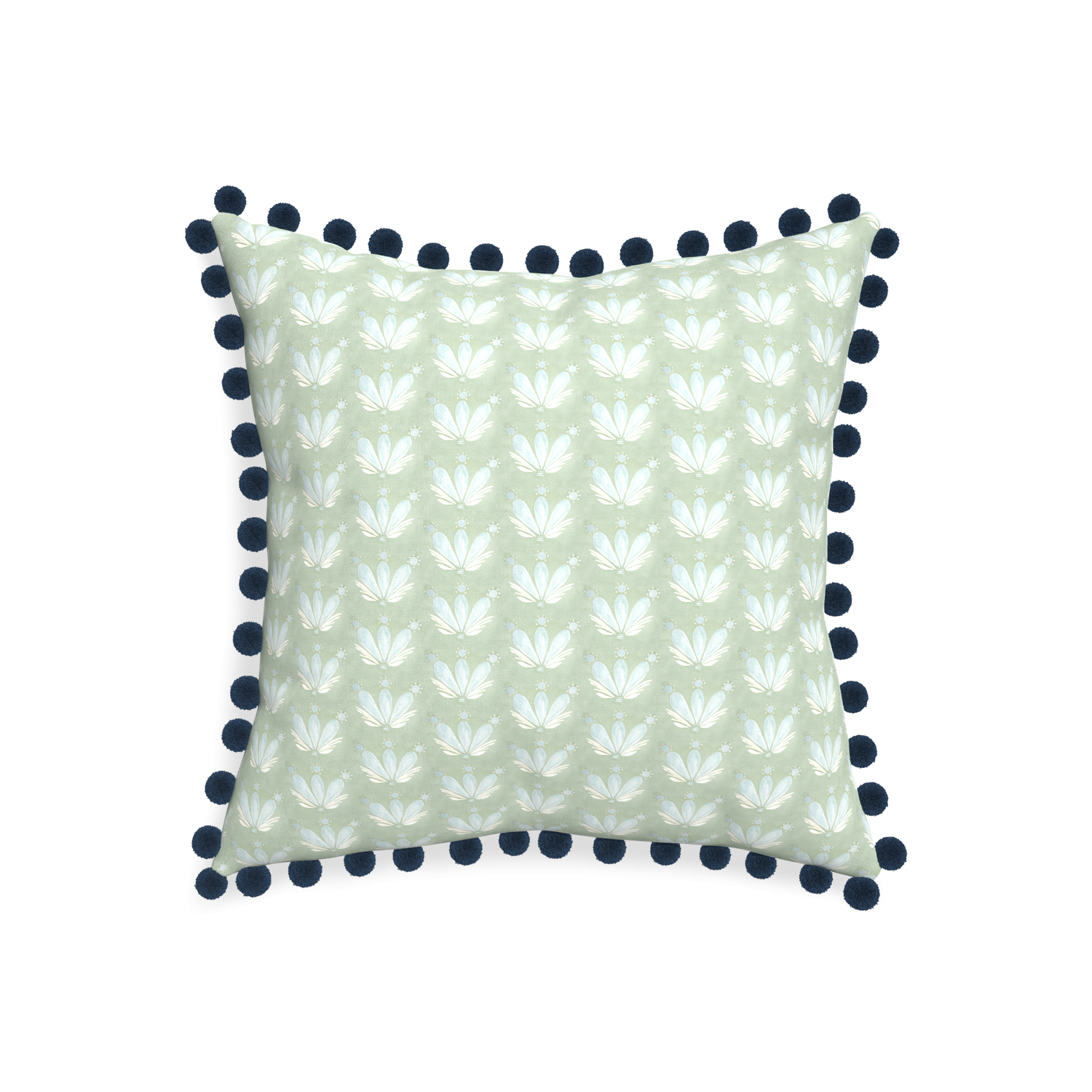 20-square serena sea salt custom blue & green floral drop repeatpillow with c on white background