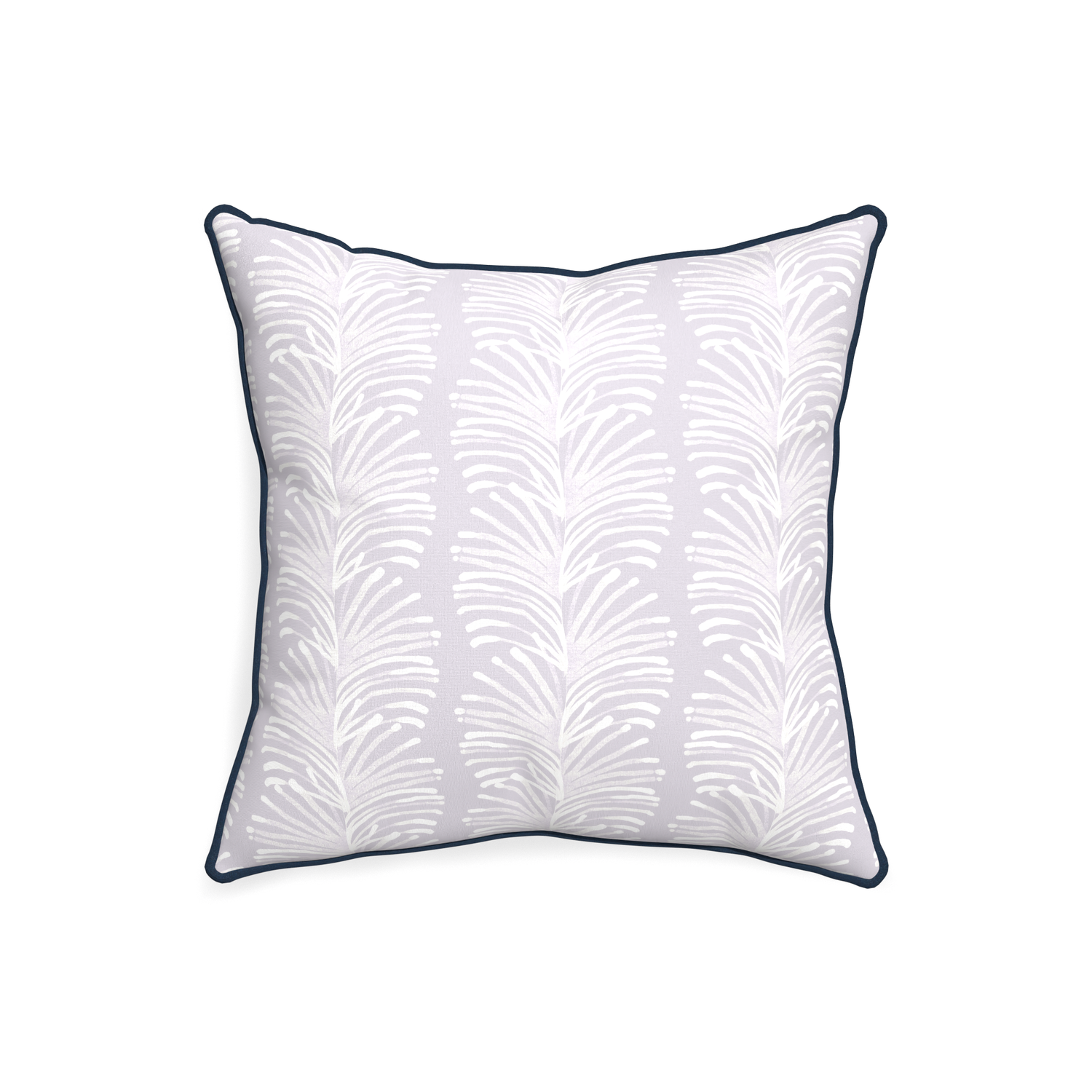 20-square emma lavender custom lavender botanical stripepillow with c piping on white background