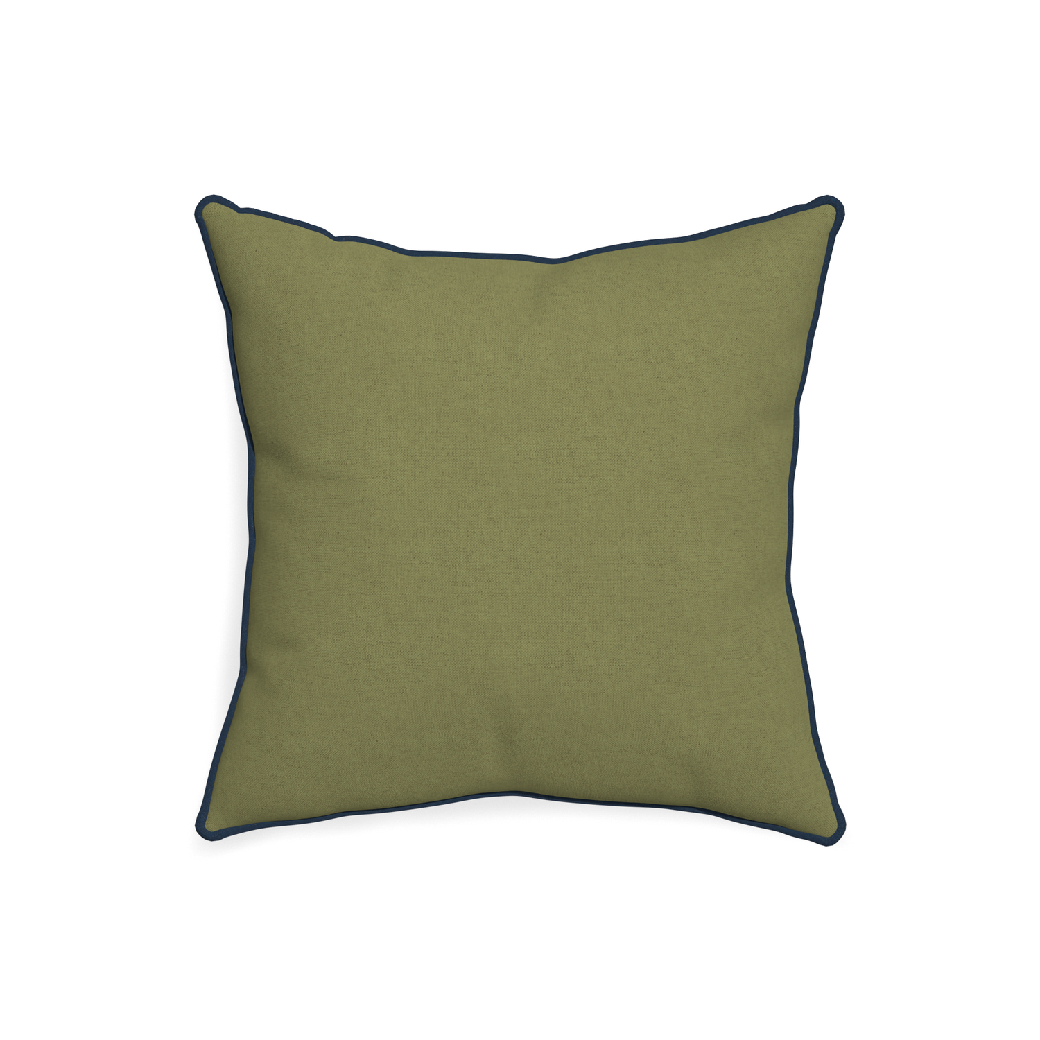 20-square moss custom moss greenpillow with c piping on white background