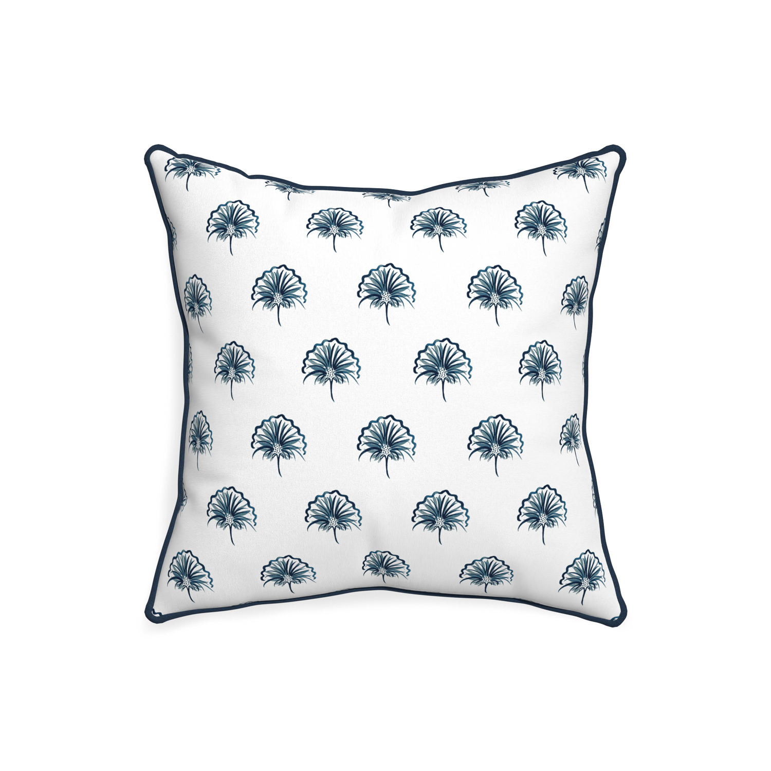 20-square penelope midnight custom floral navypillow with c piping on white background
