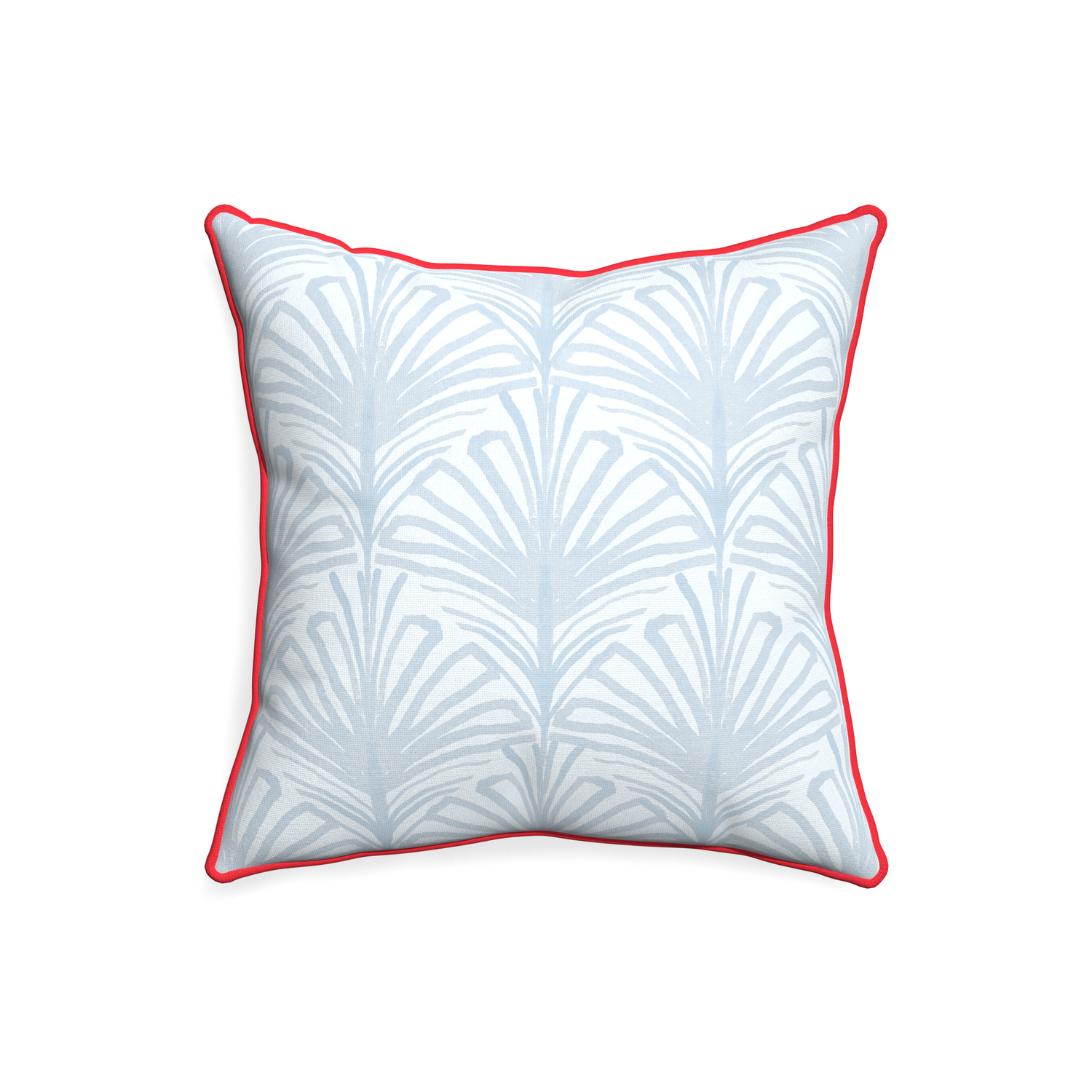 20-square suzy sky custom pillow with cherry piping on white background
