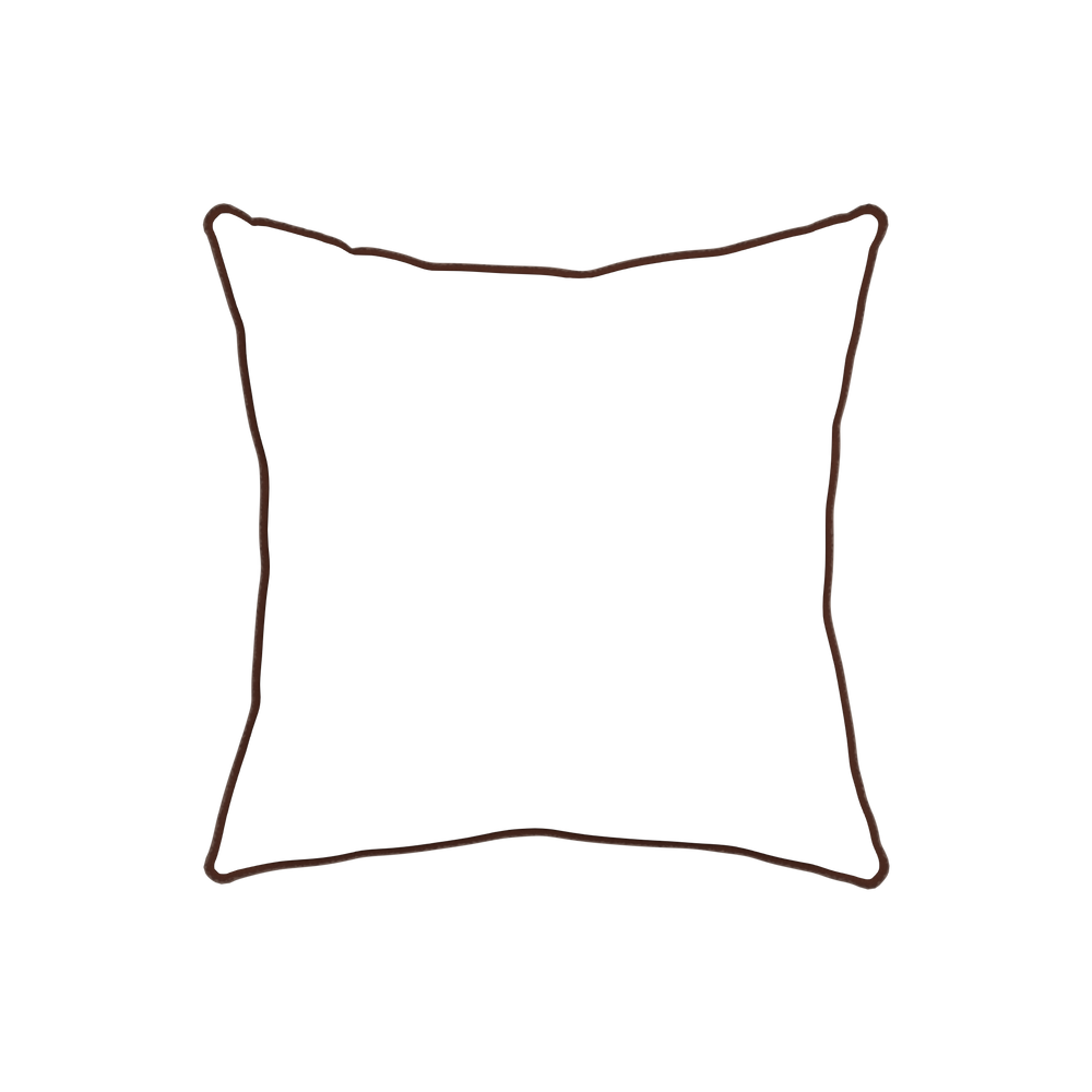 20-square quinn chestnut custom pillow with c piping on white background