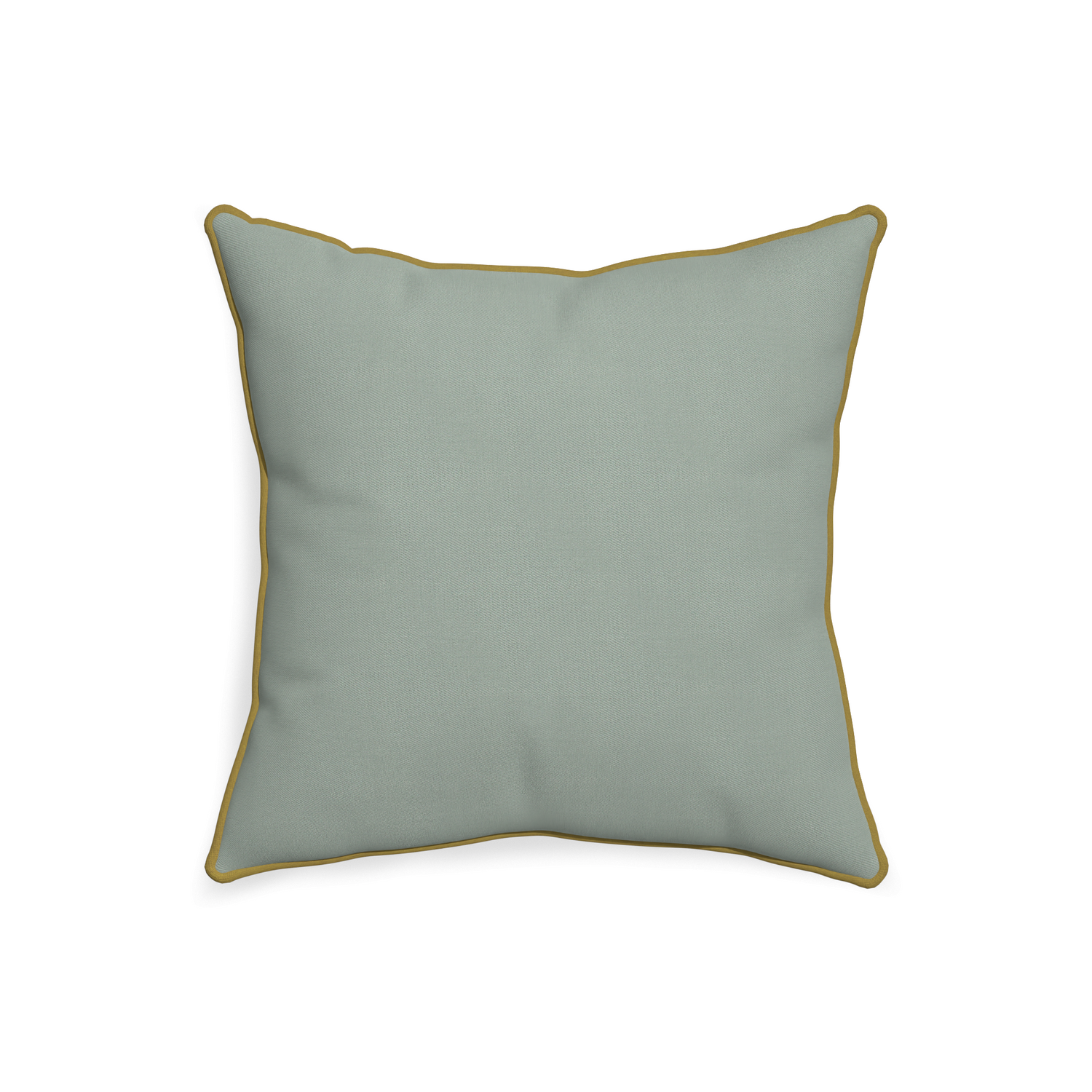 20-square sage custom sage green cottonpillow with c piping on white background