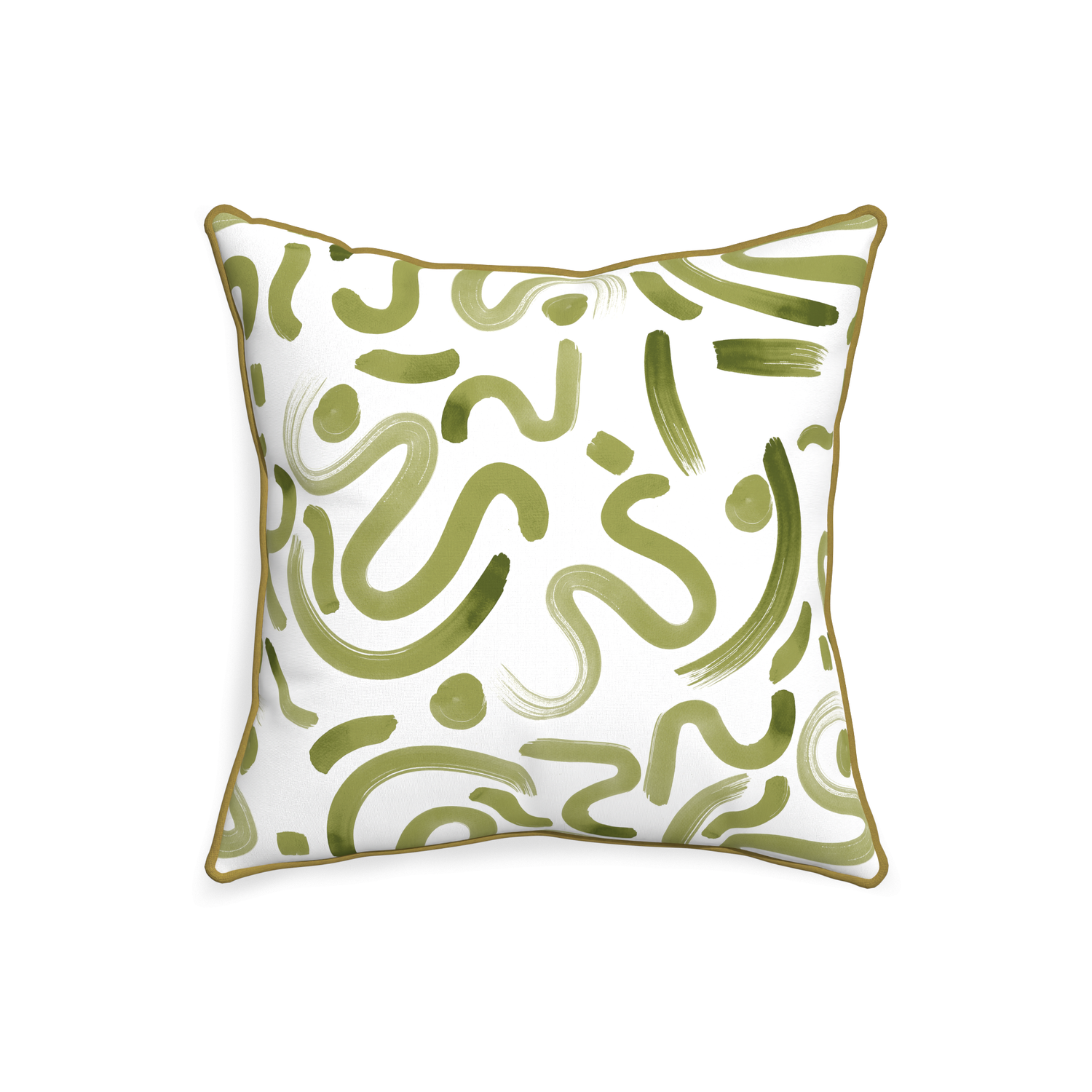 20-square hockney moss custom moss greenpillow with c piping on white background