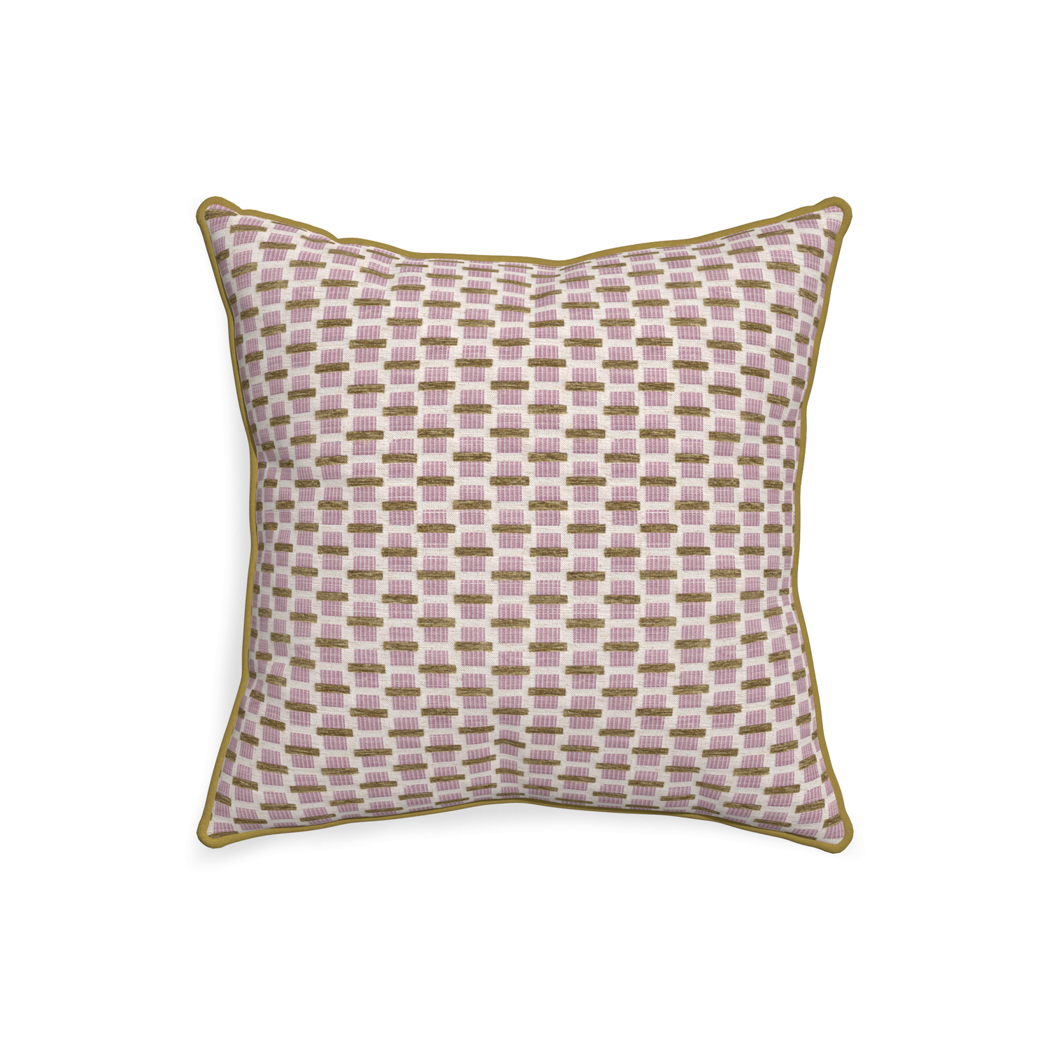 20-square willow orchid custom pink geometric chenillepillow with c piping on white background