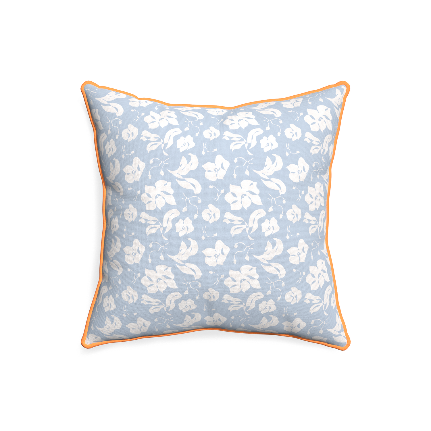 20-square georgia custom pillow with clementine piping on white background
