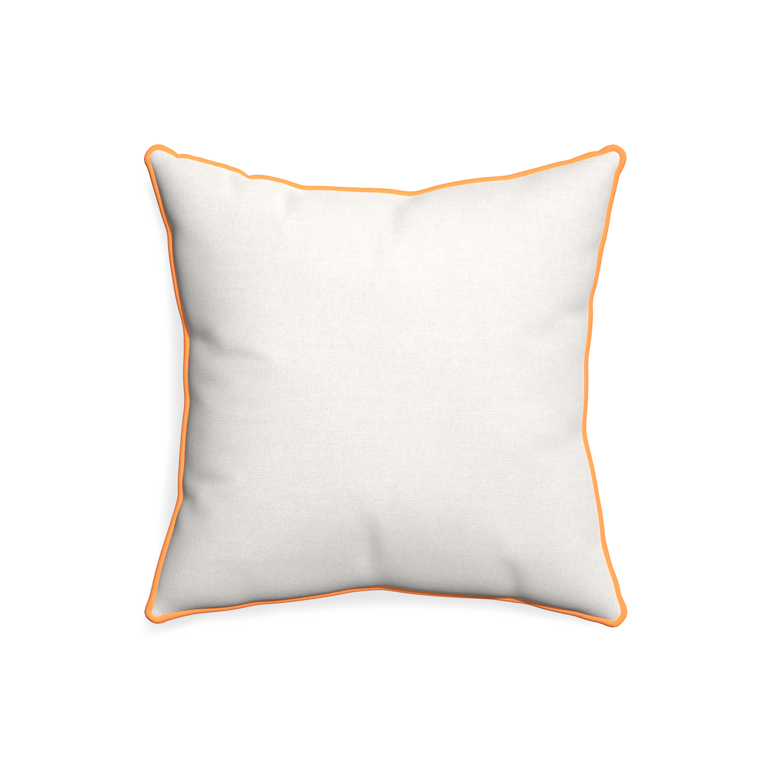 20-square flour custom pillow with clementine piping on white background