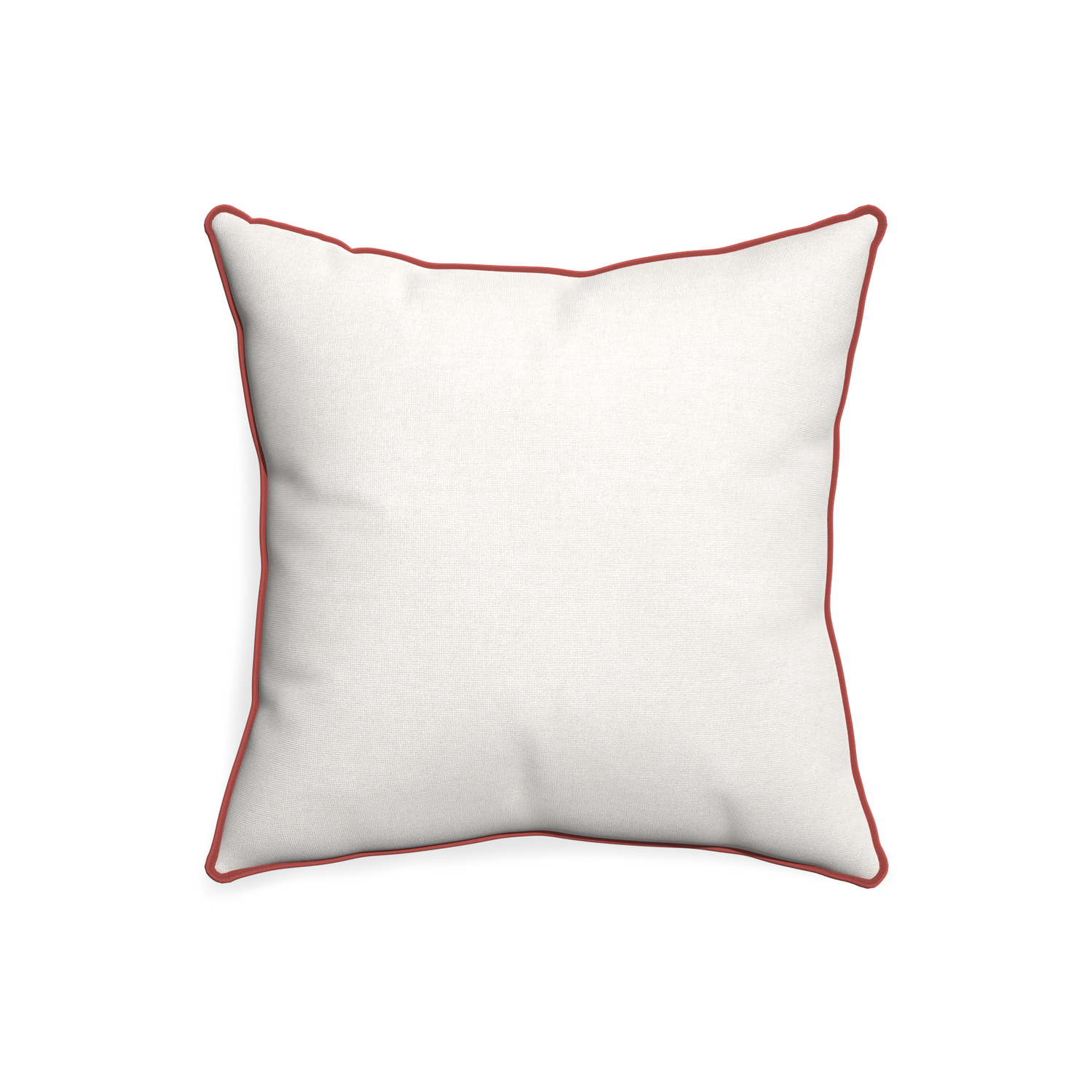 20-square flour custom pillow with c piping on white background