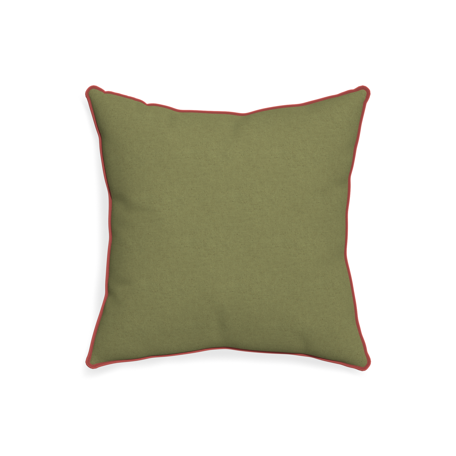 20-square moss custom moss greenpillow with c piping on white background