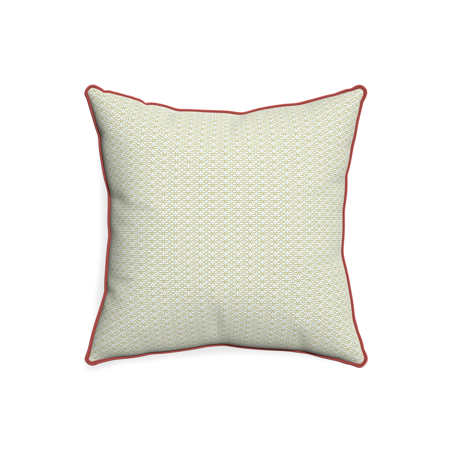 20-square loomi moss custom pillow with c piping on white background