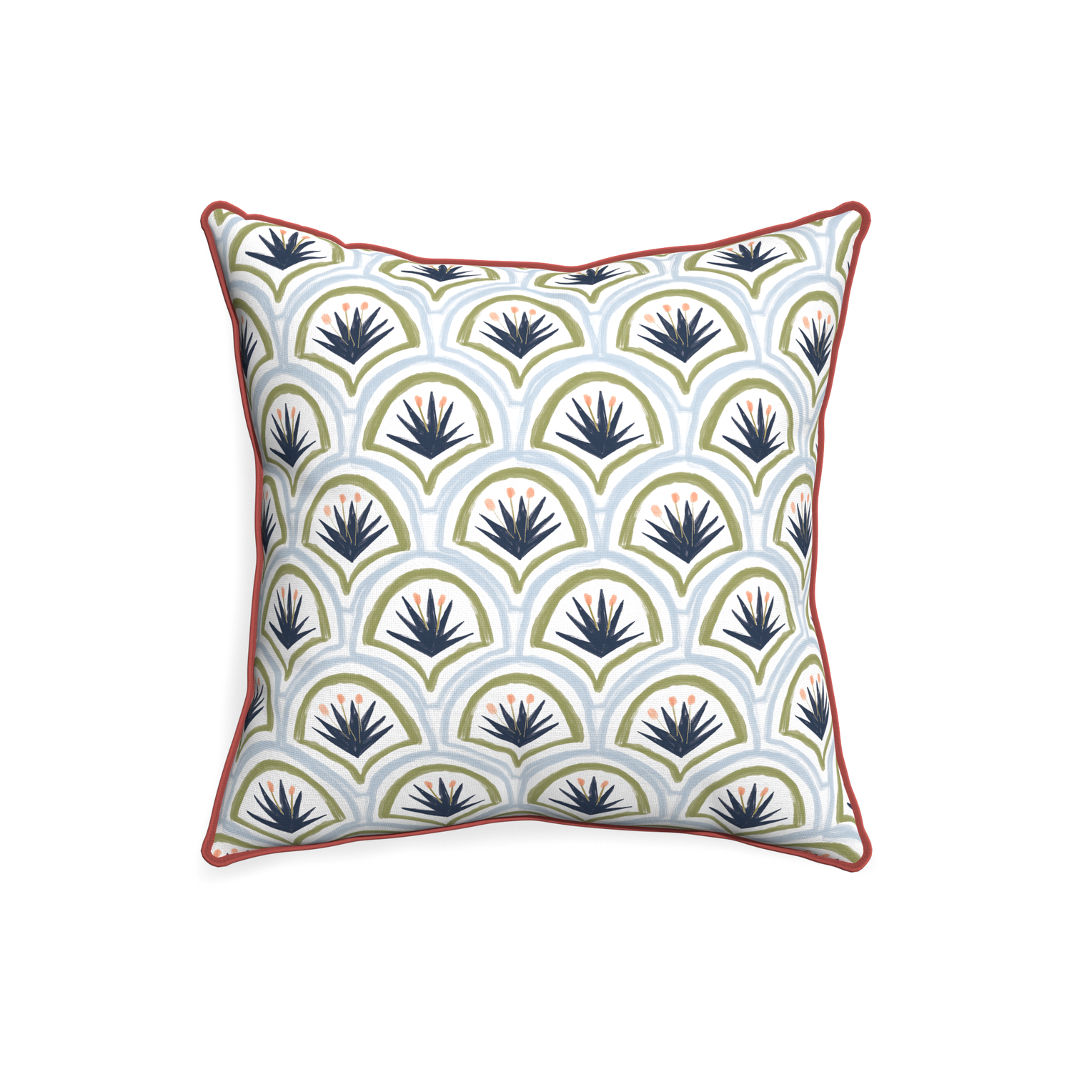 20-square thatcher midnight custom art deco palm patternpillow with c piping on white background