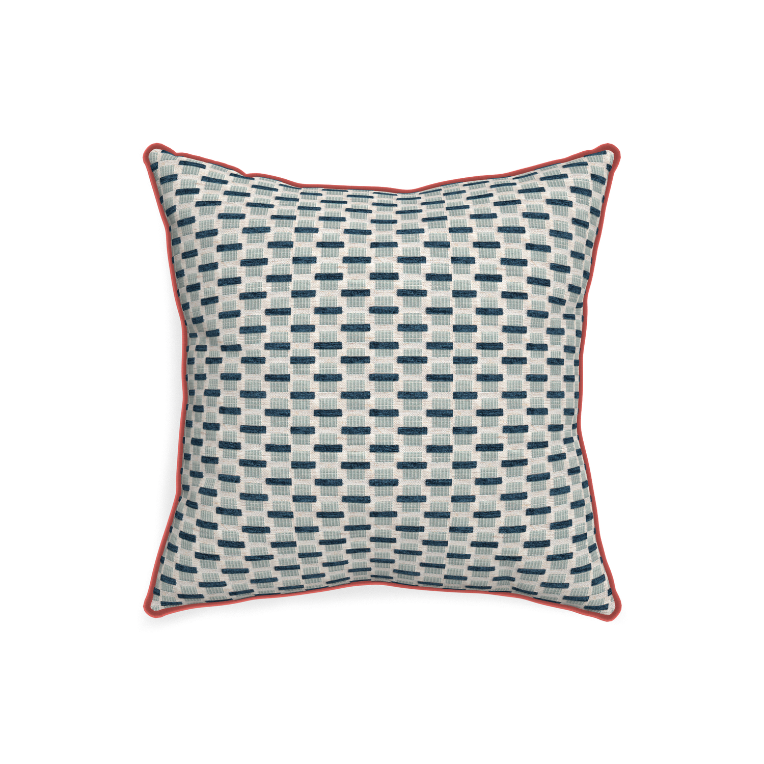 20-square willow amalfi custom blue geometric chenillepillow with c piping on white background