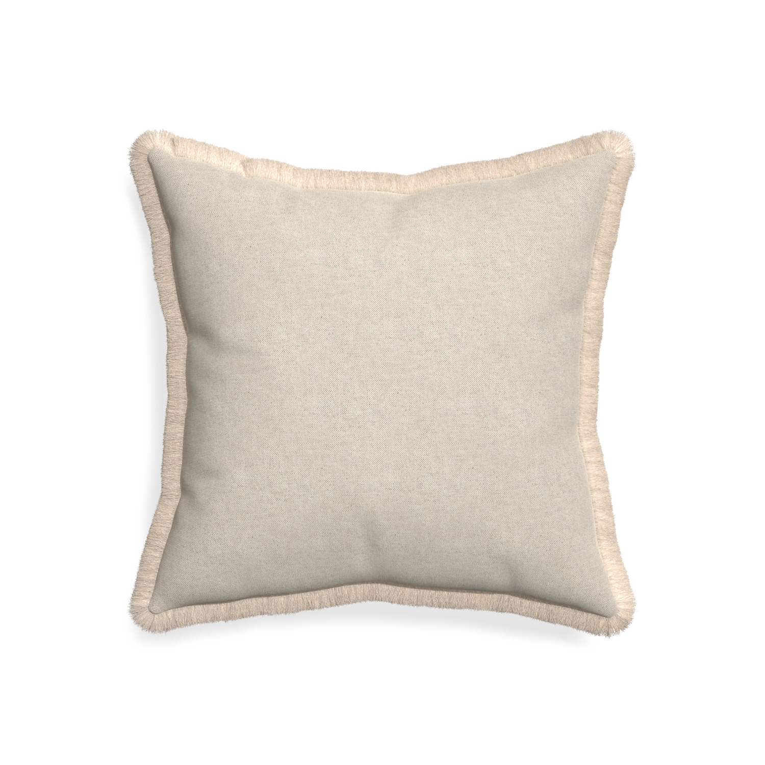 20-square oat custom pillow with cream fringe on white background