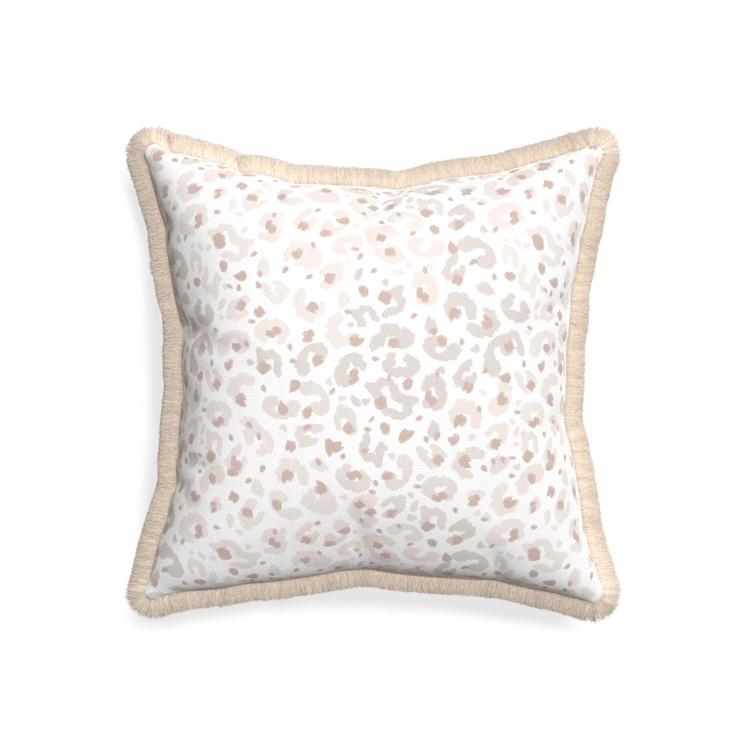 20-square rosie custom pillow with cream fringe on white background