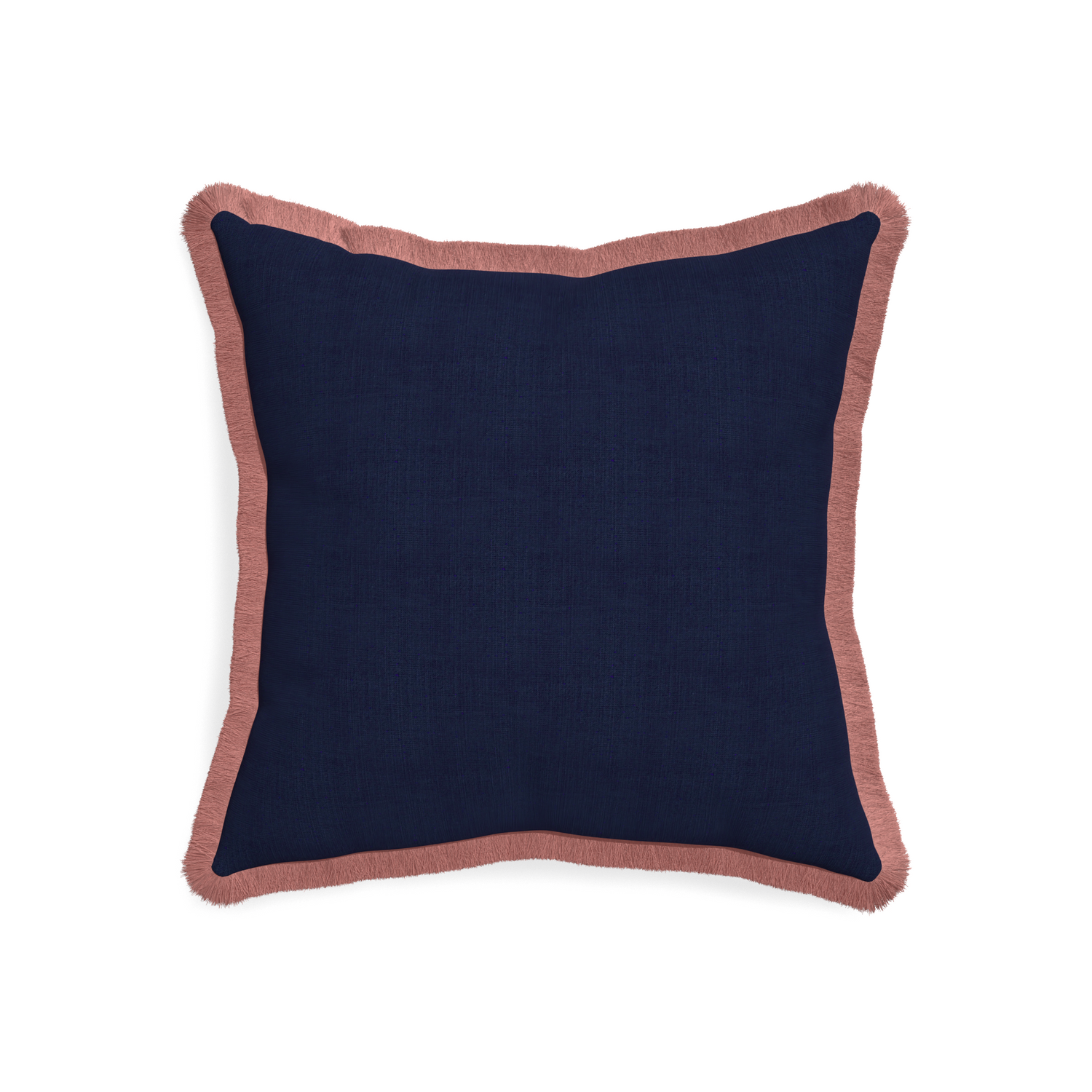 20-square midnight custom navy bluepillow with d fringe on white background