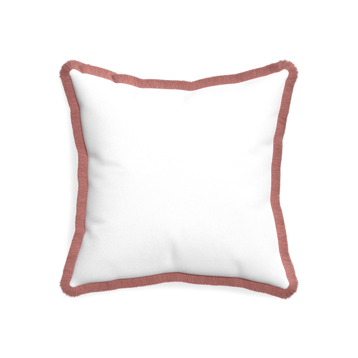 20-square snow custom pillow with d fringe on white background