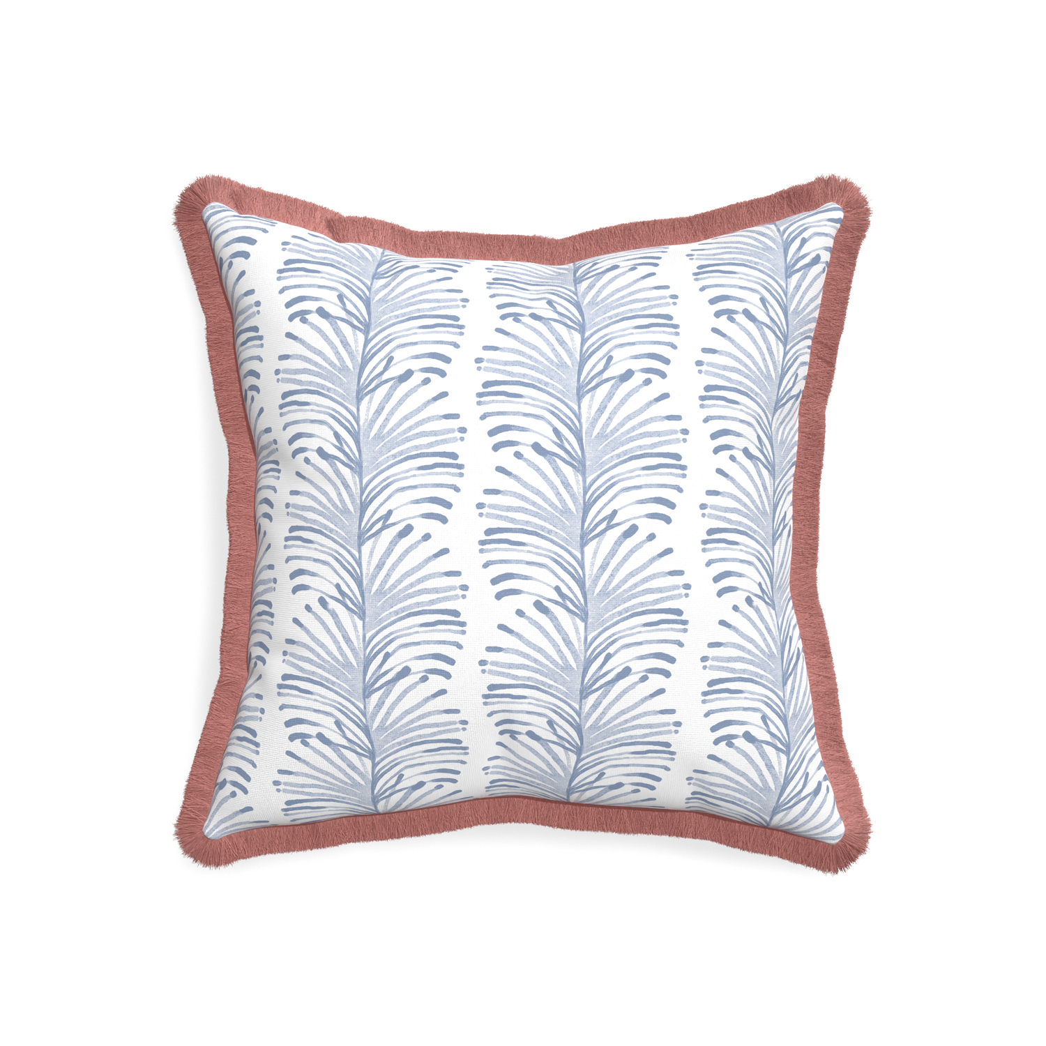 20-square emma sky custom pillow with d fringe on white background