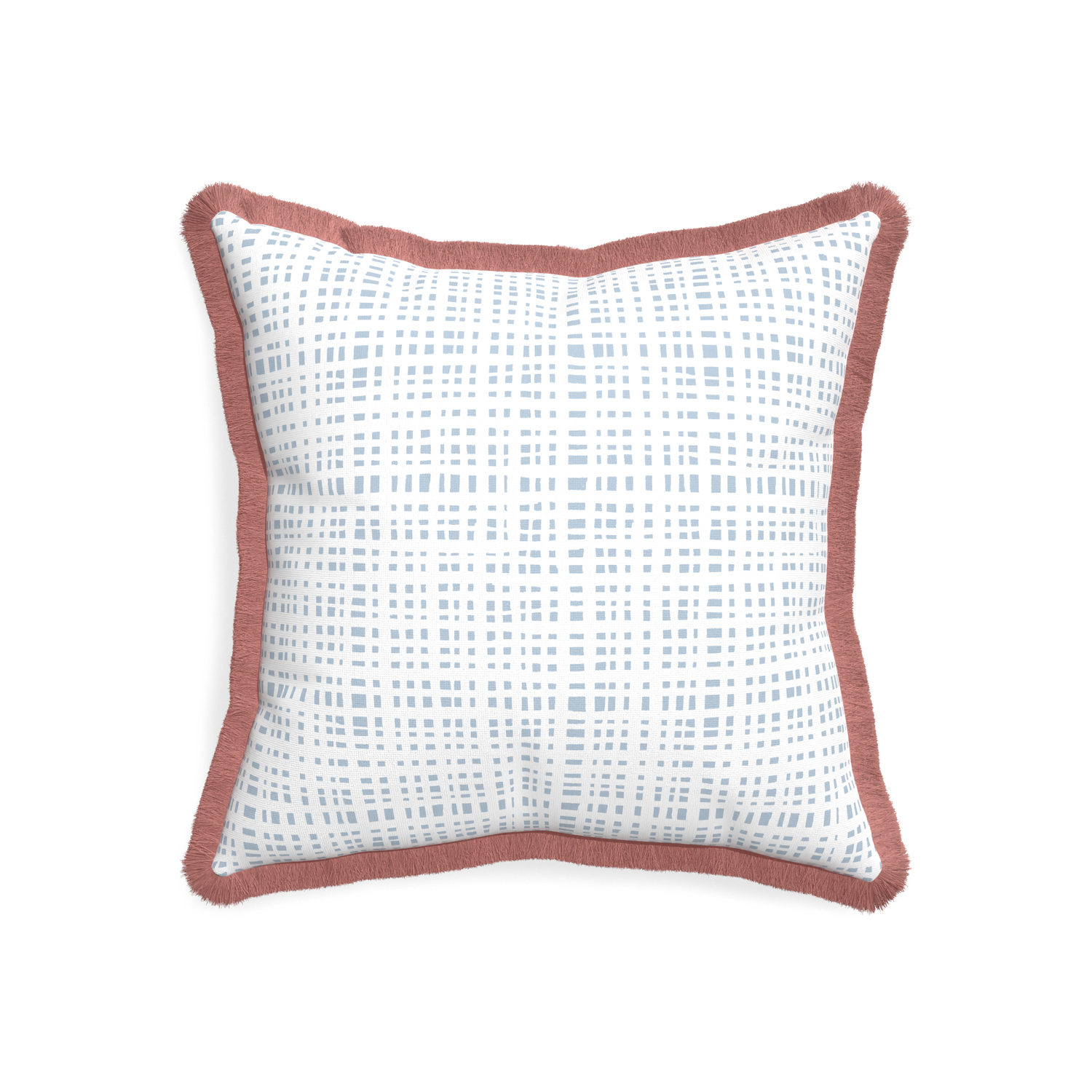 20-square ginger sky custom pillow with d fringe on white background