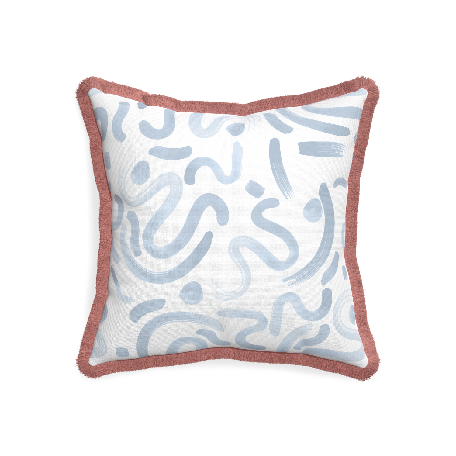 20-square hockney sky custom pillow with d fringe on white background