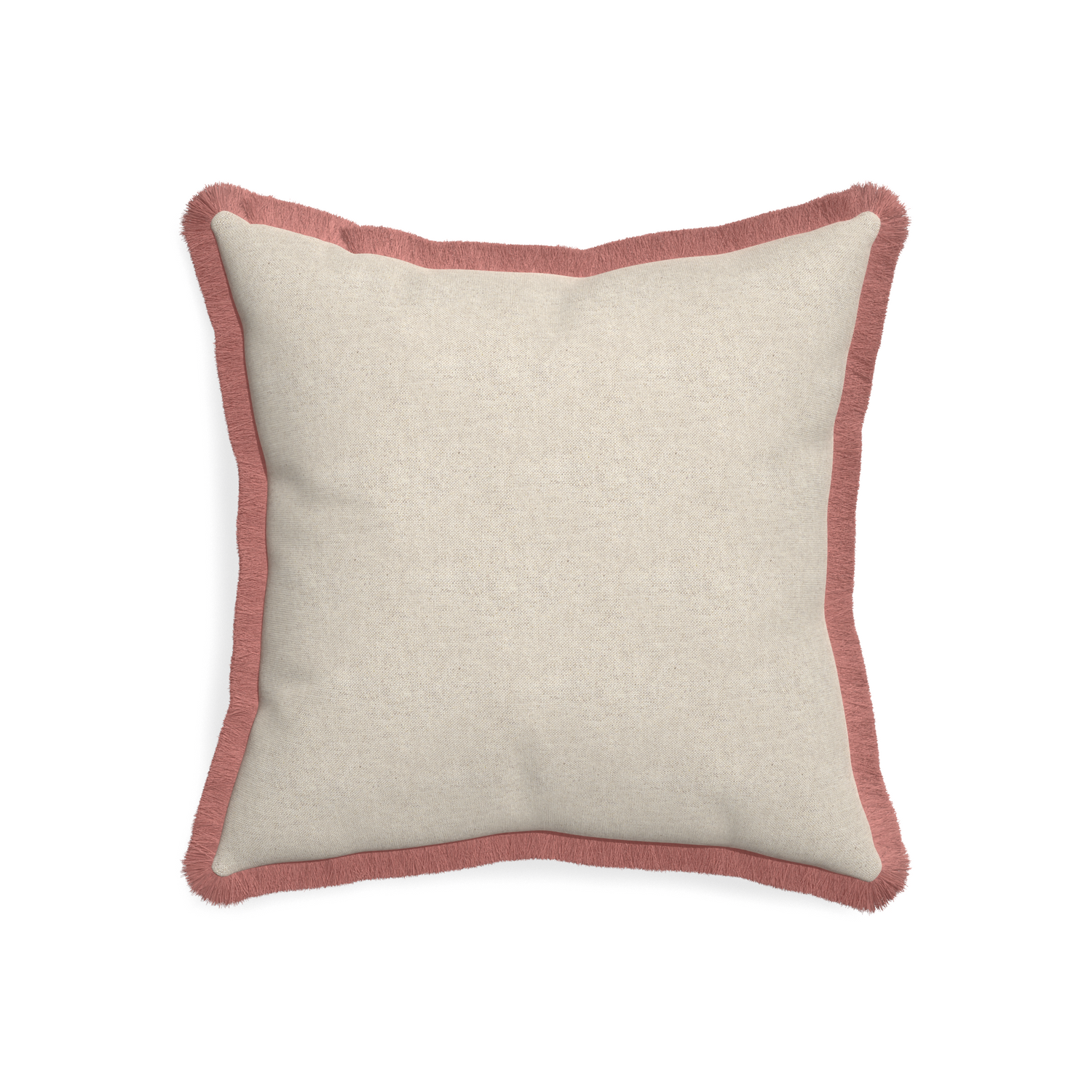 20-square oat custom pillow with d fringe on white background