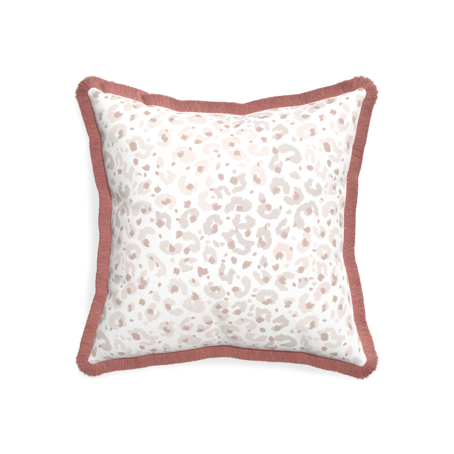 20-square rosie custom pillow with d fringe on white background