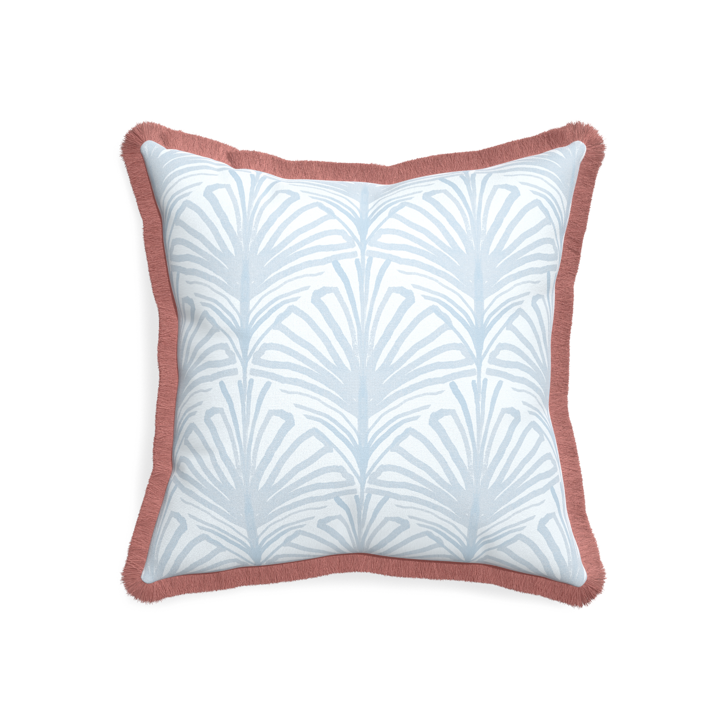 20-square suzy sky custom pillow with d fringe on white background