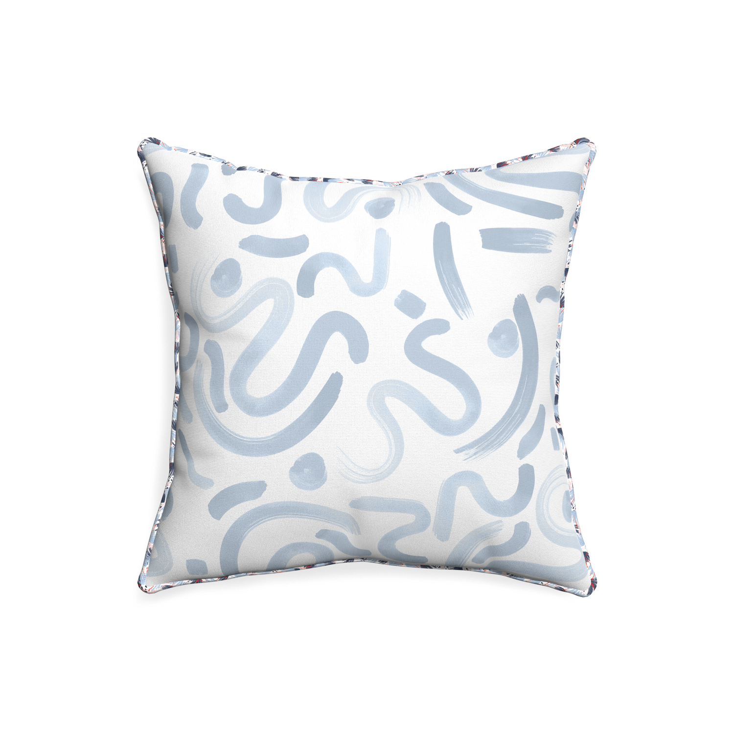 20-square hockney sky custom pillow with e piping on white background
