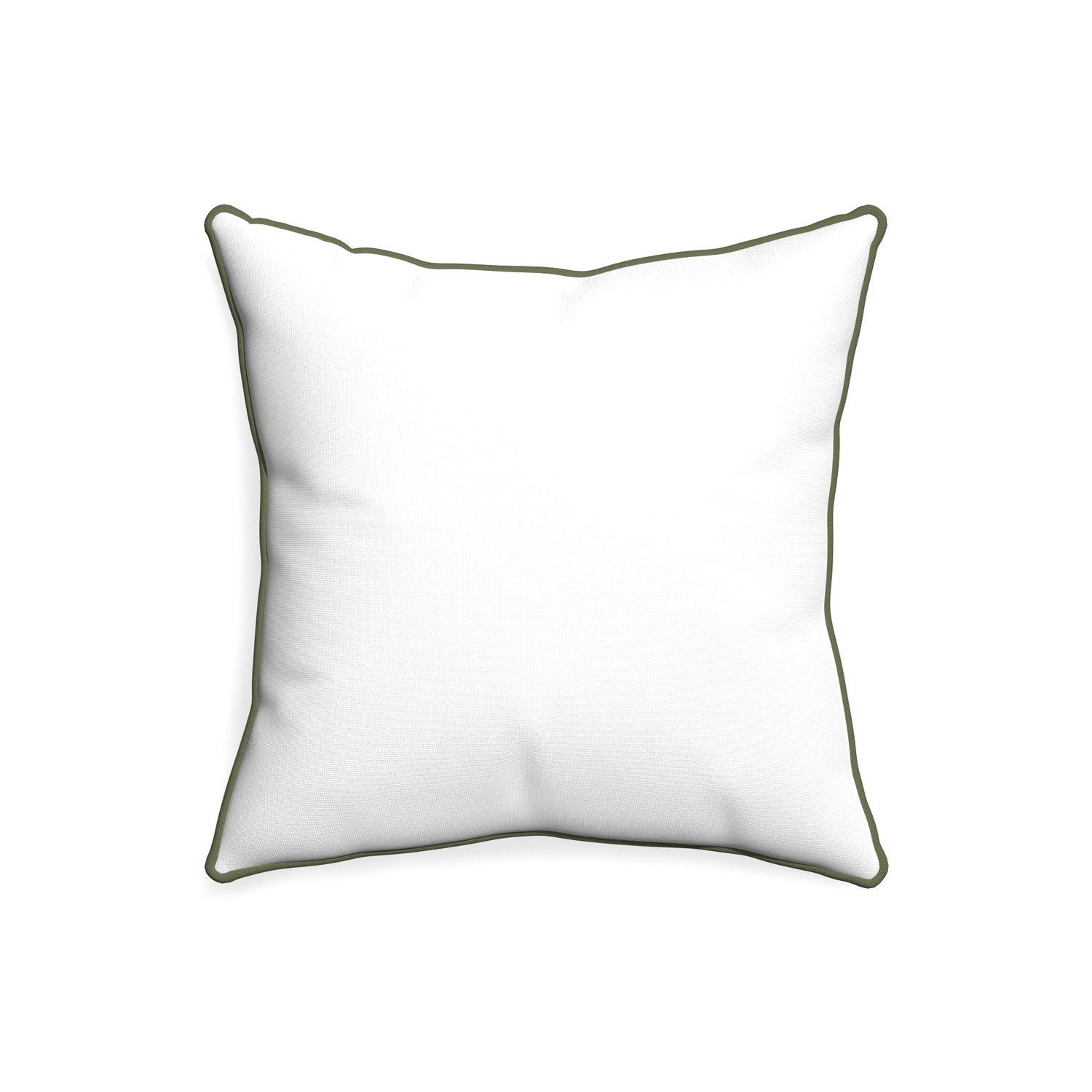 20-square snow custom pillow with f piping on white background